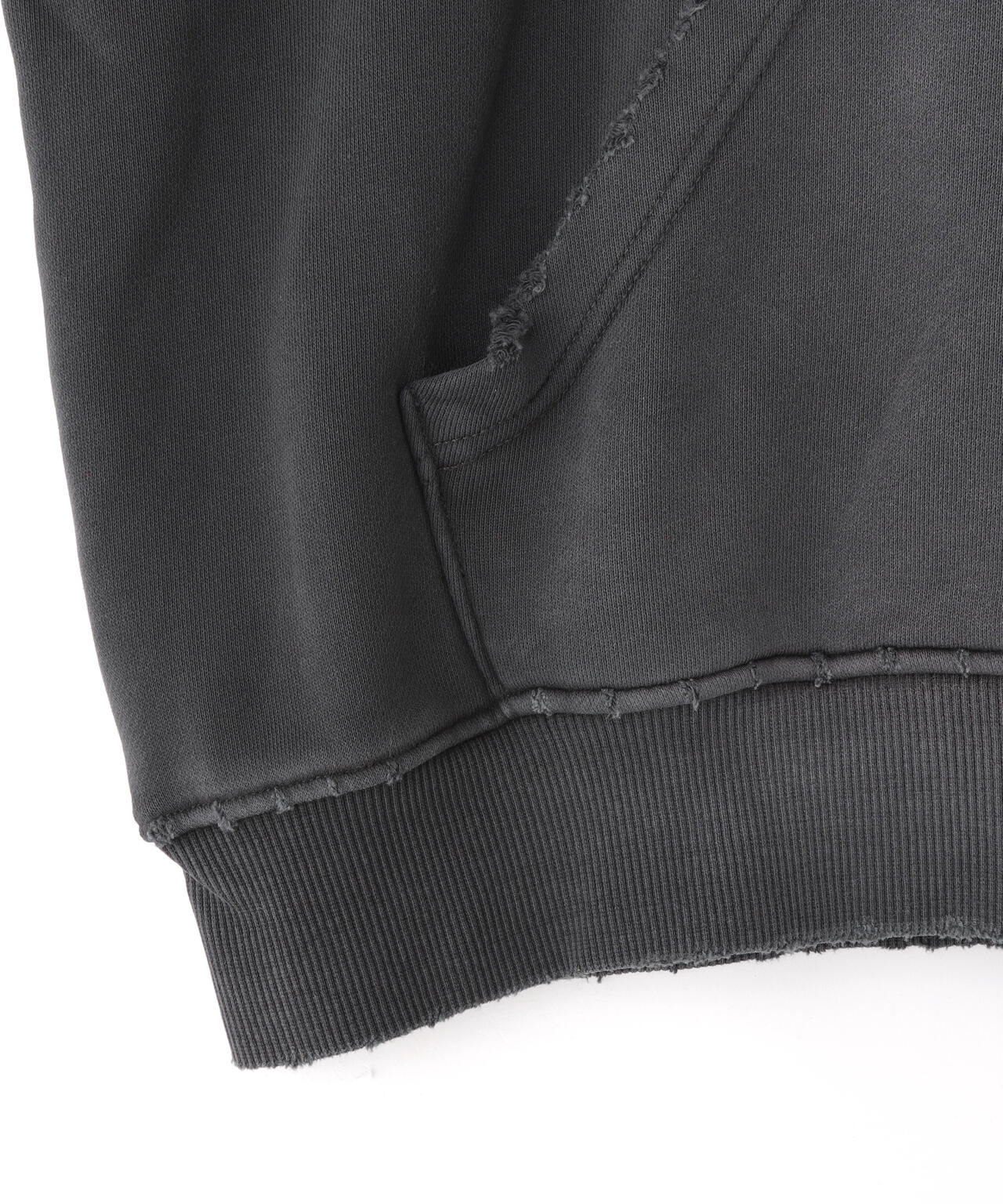 WHITELAND/ホワイトランド/STUDS DAMAGE HOODIE