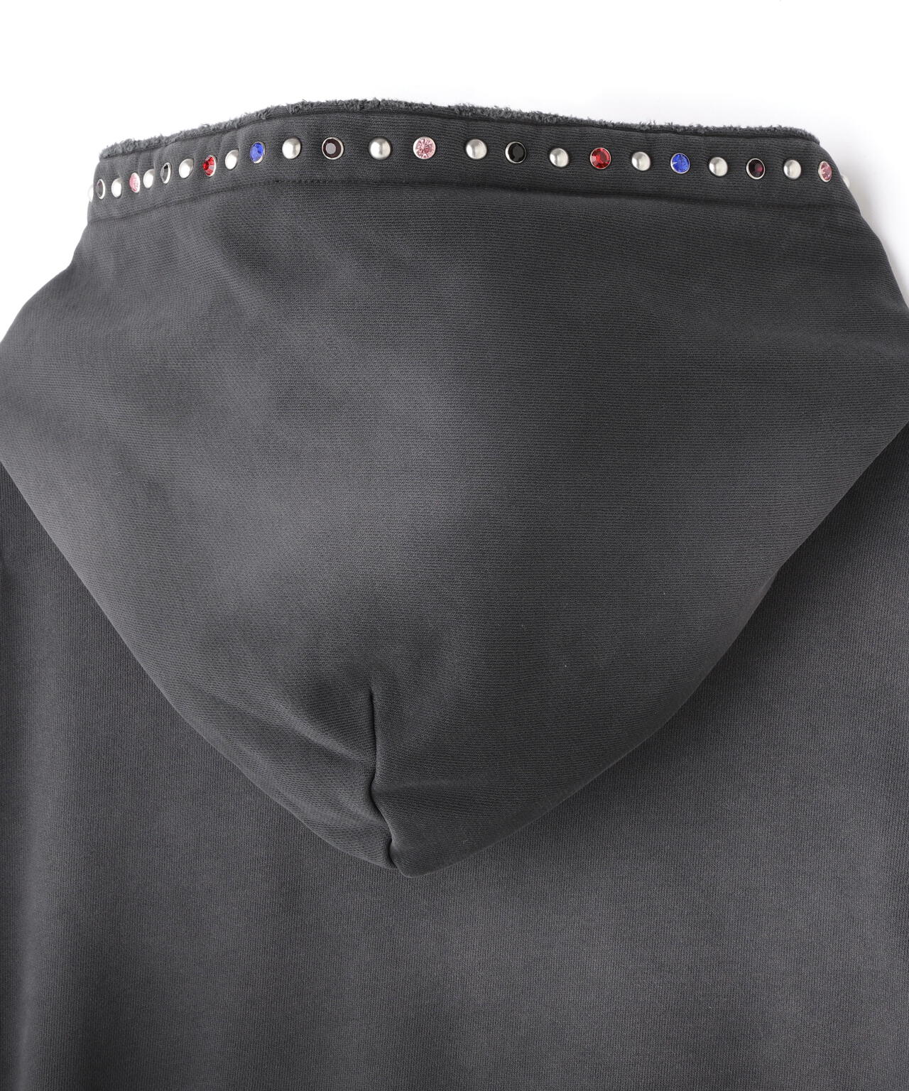 WHITELAND/ホワイトランド/STUDS DAMAGE HOODIE