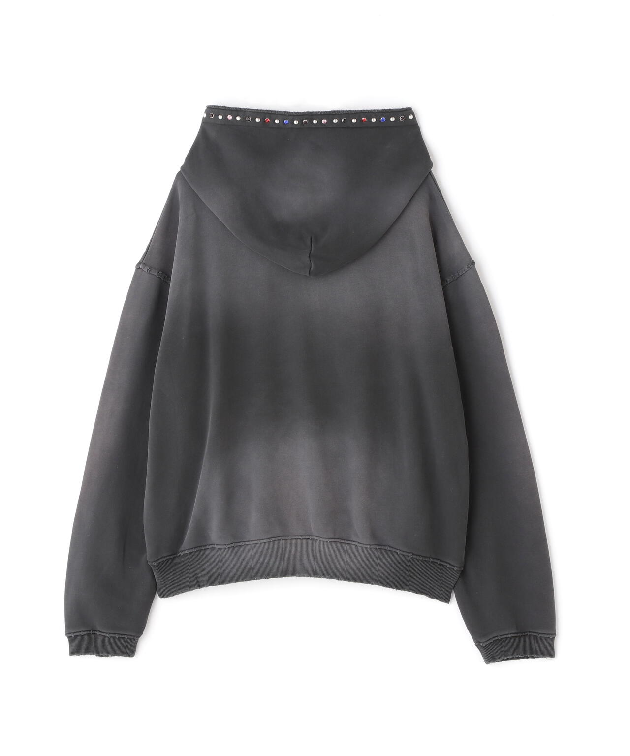 WHITELAND/ホワイトランド/STUDS DAMAGE HOODIE