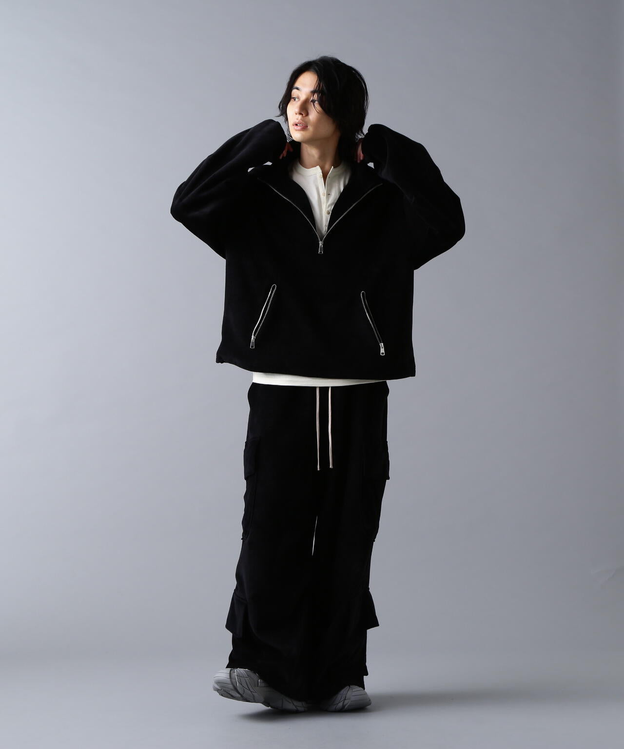 DankeSchon/ダンケシェーン/W-FACE VELOUR HALF ZIP STAND