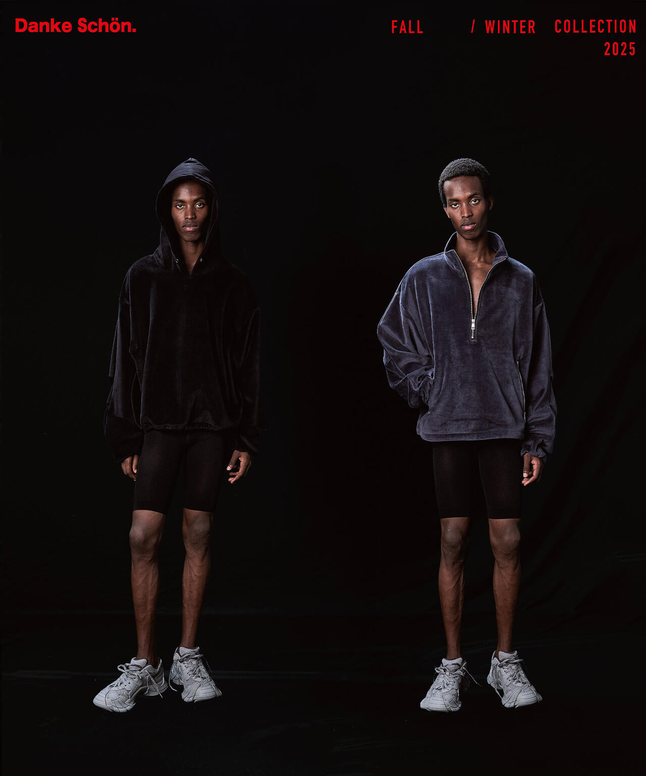 DankeSchon/ダンケシェーン/W-FACE VELOUR HALF ZIP STAND