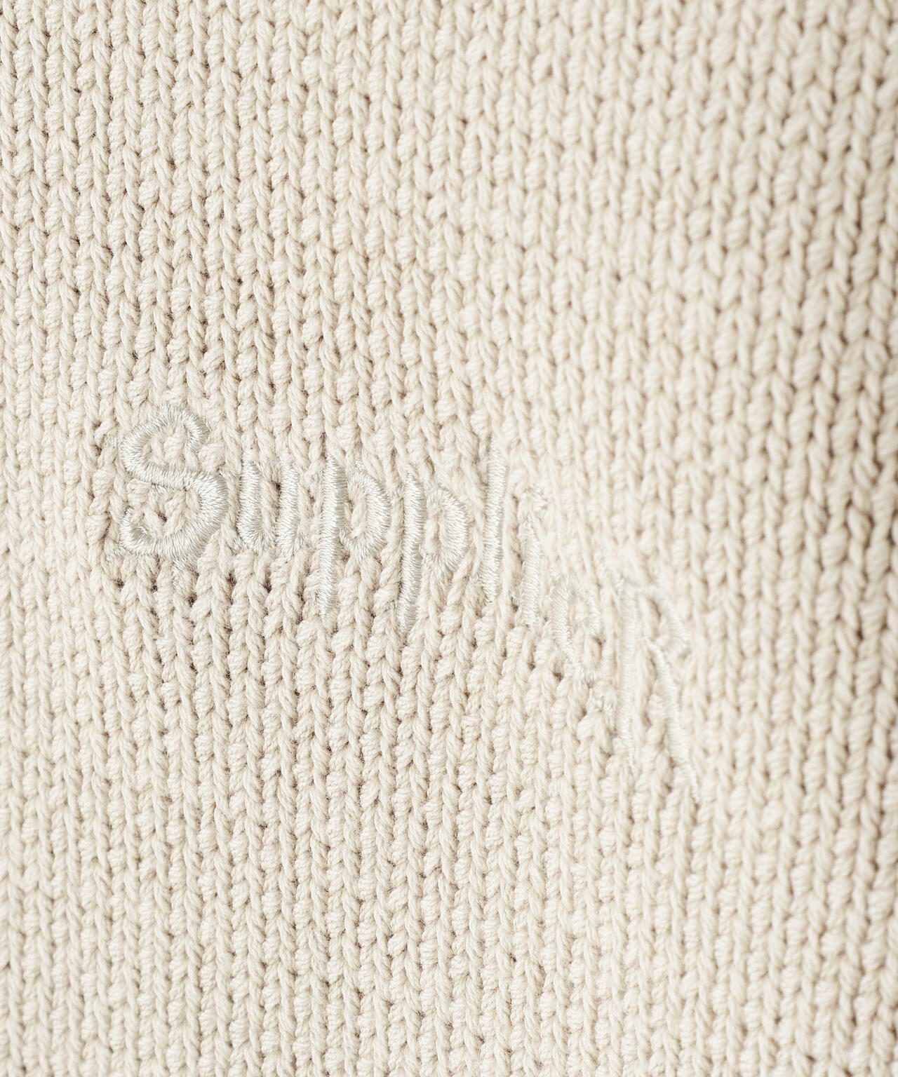 SUPPLIER/サプライヤー/DISTRESSED CROSS LEATHER PATCH KNIT