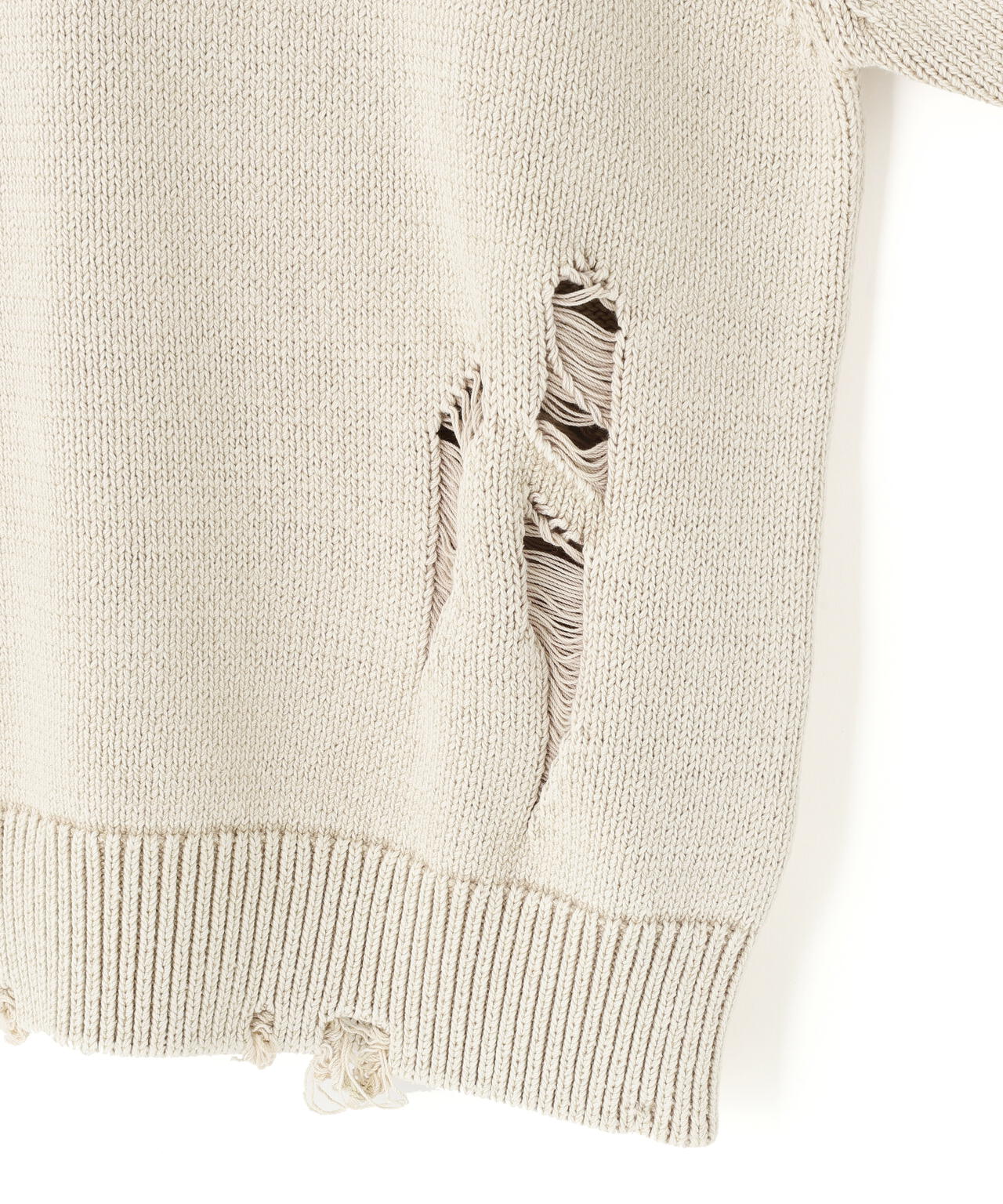 SUPPLIER/サプライヤー/DISTRESSED CROSS LEATHER PATCH KNIT