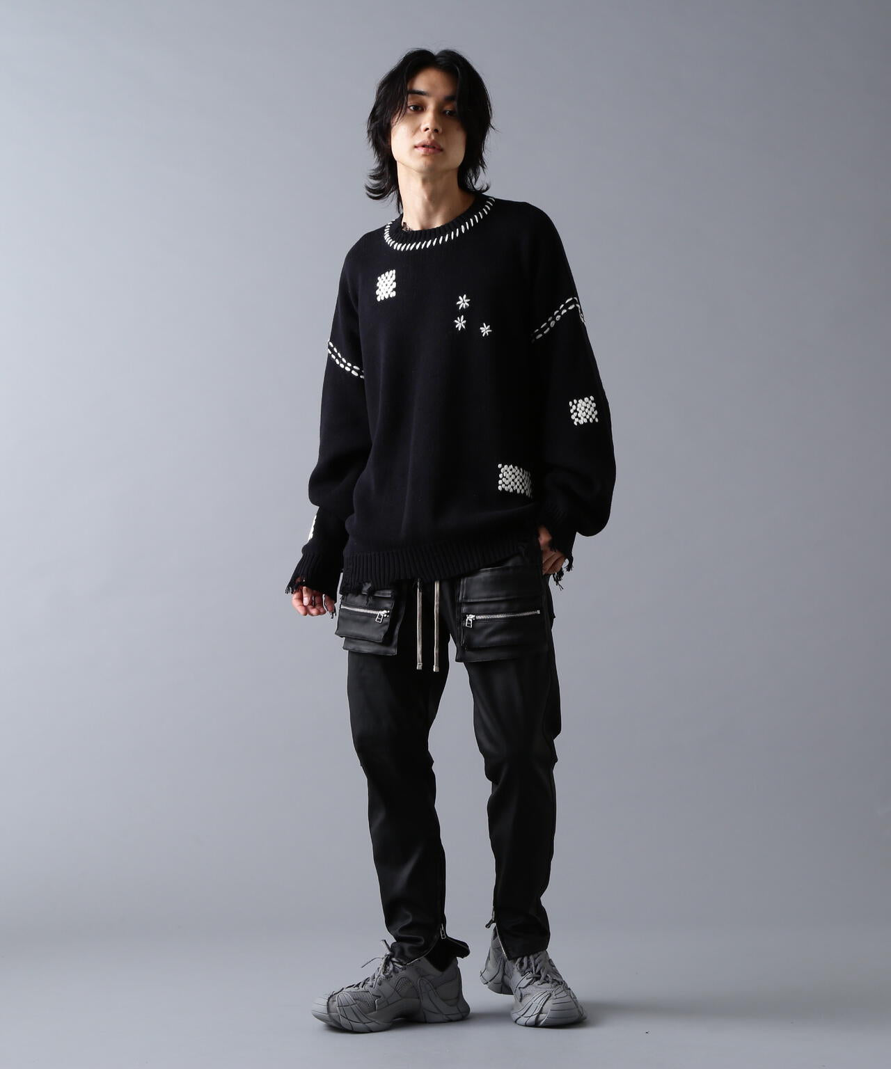 DankeSchon/ダンケシェーン/HAND STITCH KNIT CREWNECK