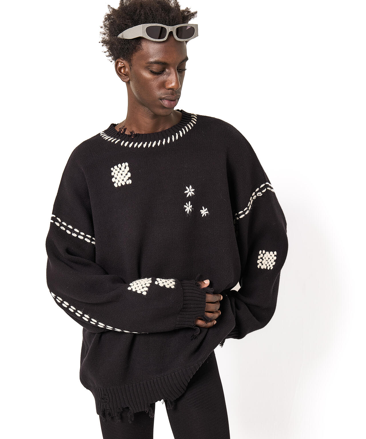 DankeSchon/ダンケシェーン/HAND STITCH KNIT CREWNECK