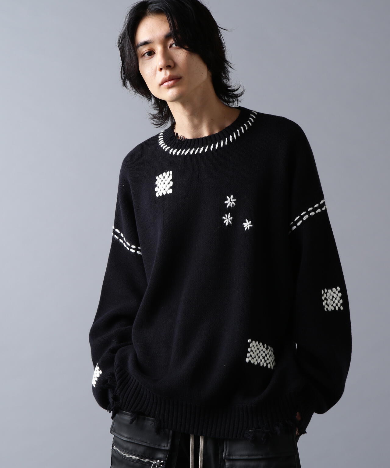 DankeSchon/ダンケシェーン/HAND STITCH KNIT CREWNECK