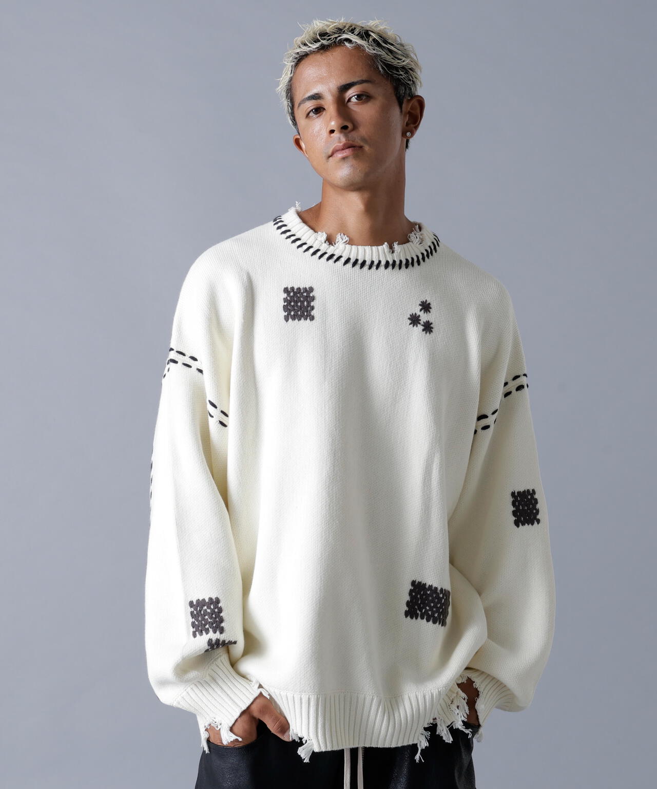 DankeSchon/ダンケシェーン/HAND STITCH KNIT CREWNECK