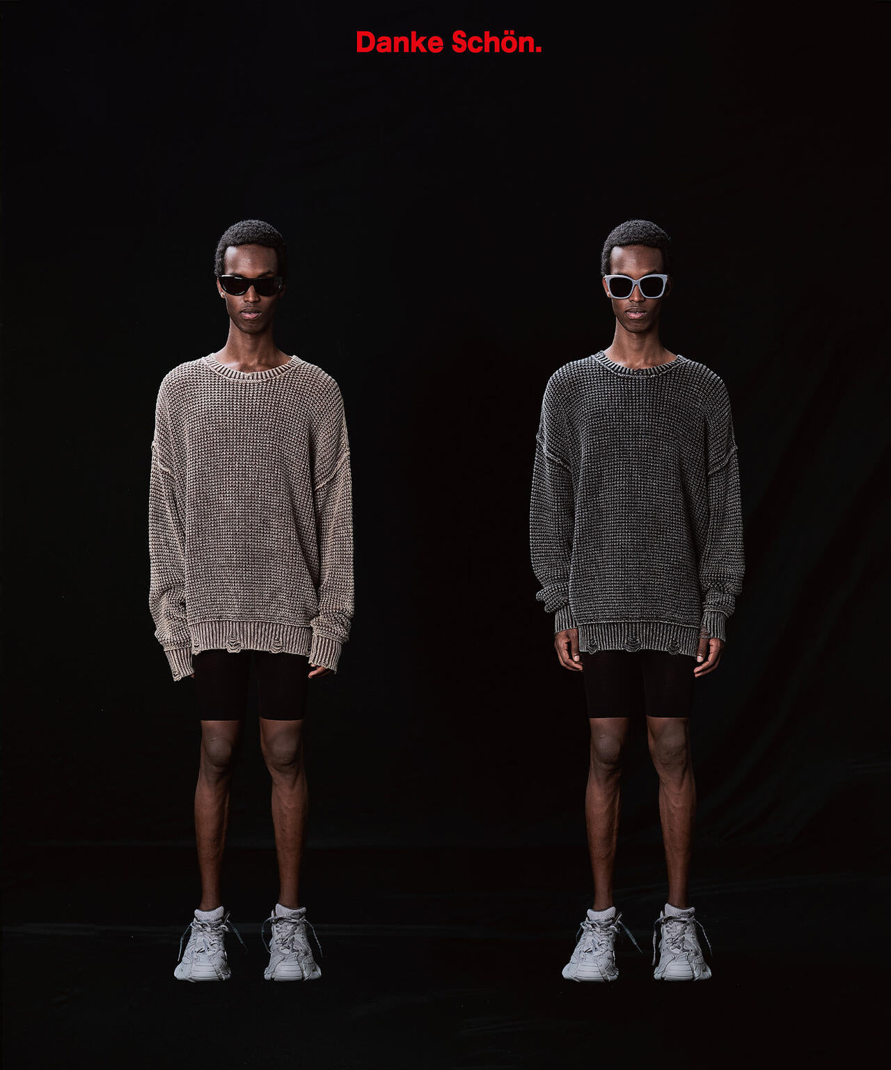 【WEB&DEPOT限定】DankeSchon/ダンケシェーン/PIGMENT STONE DAMAGE AZE CREWNECK