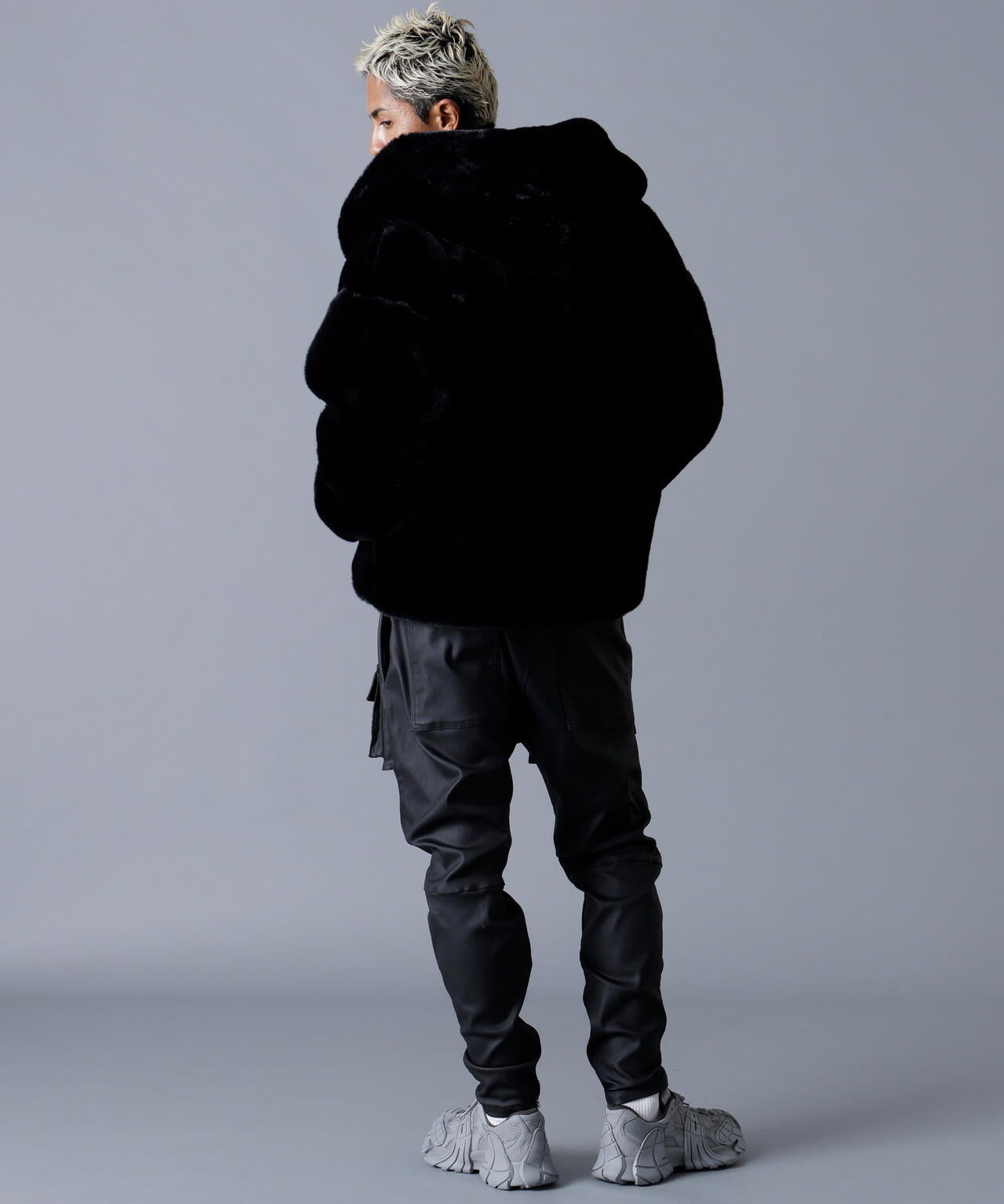 DankeSchon/ダンケシェーン/ECO FUR HOOD BLOUSON BLACK