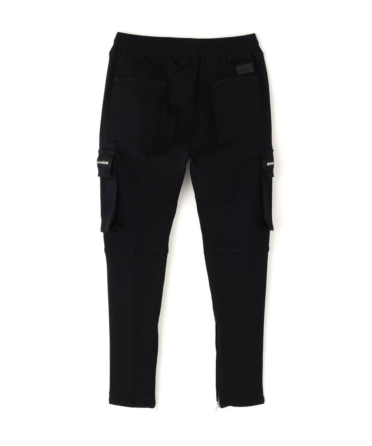 DankeSchon/ダンケシェーン/PREMIUM SUPER STRETCH TC BLACK FLAP ZIP CARGO PANTS