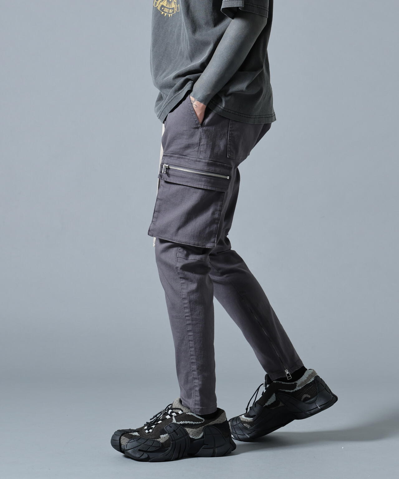 WEB&DEPOT限定/DankeSchon/ダンケシェーン/STRETCH TWILL FLAP CARGO PANTS