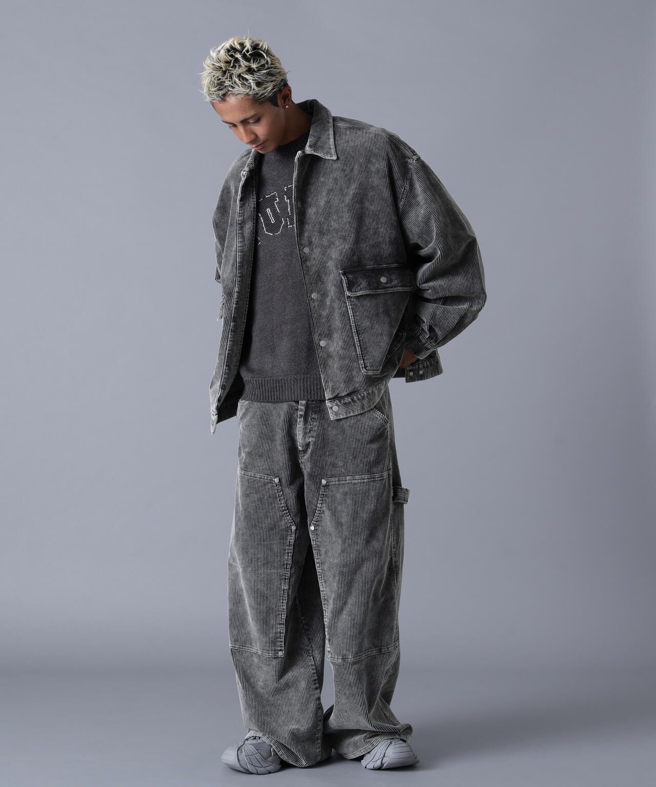 DankeSchon/ダンケシェーン/8WELL COURDUROY CHEMICAL W-KNEE PANTS