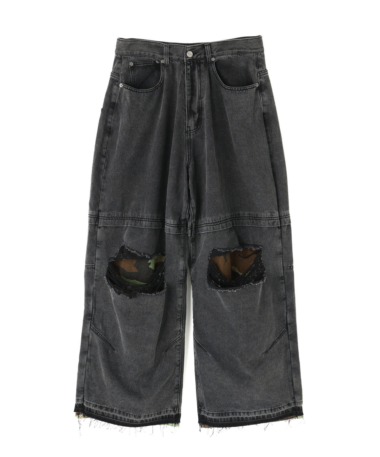 NOT4NERD/ノットフォーナード/CAMO PATCHWORK DENIM PANTS