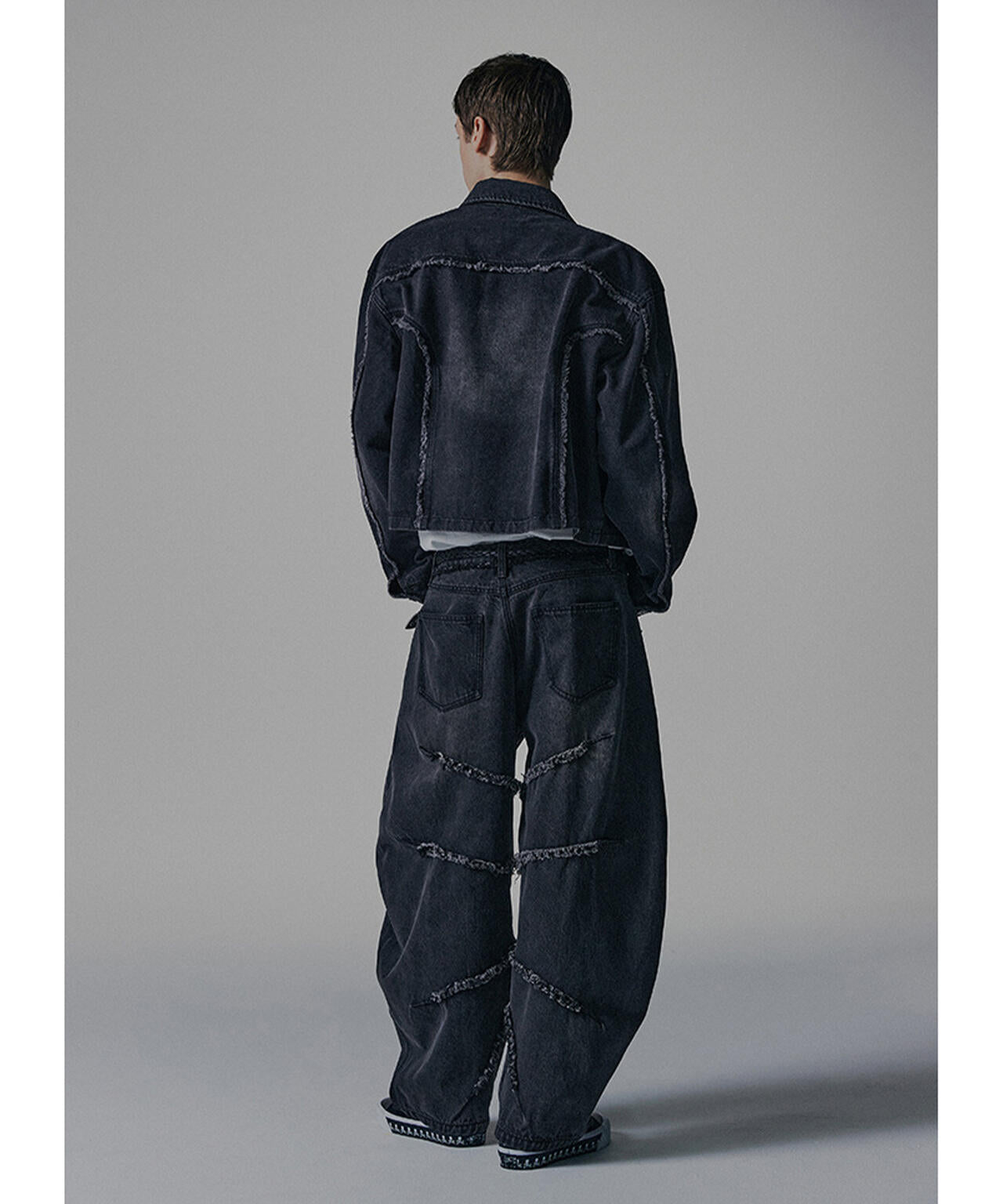 NOT4NERD/ノットフォーナード/CUT OFF CURVED DENIM PANTS