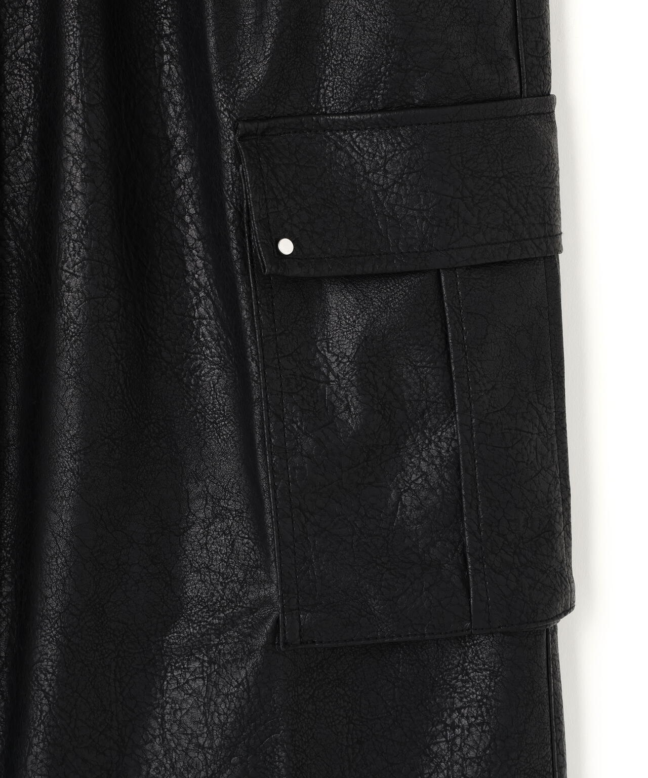 DankeSchon/ダンケシェーン/PU LEAHER BAGGY CARGO PANTS