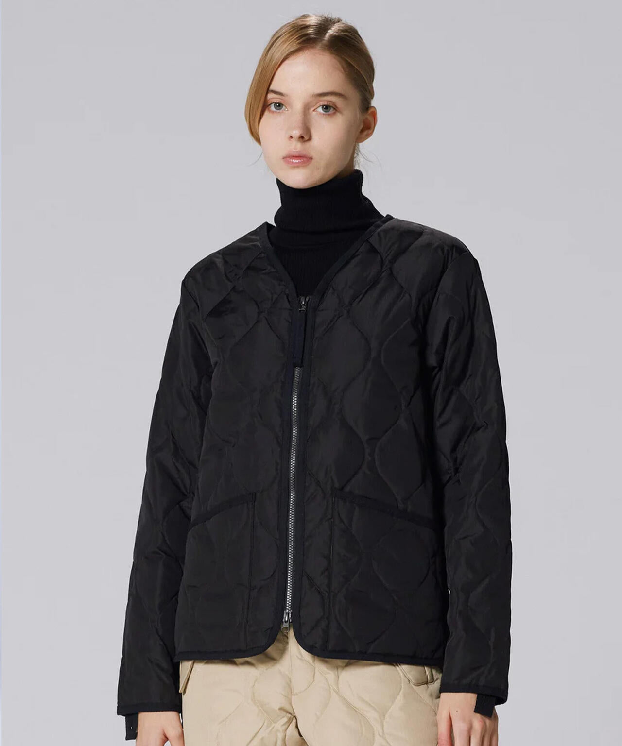 TAION/タイオン/MILITARY W-ZIP V NECK DOWN JACKET【UNISEX】