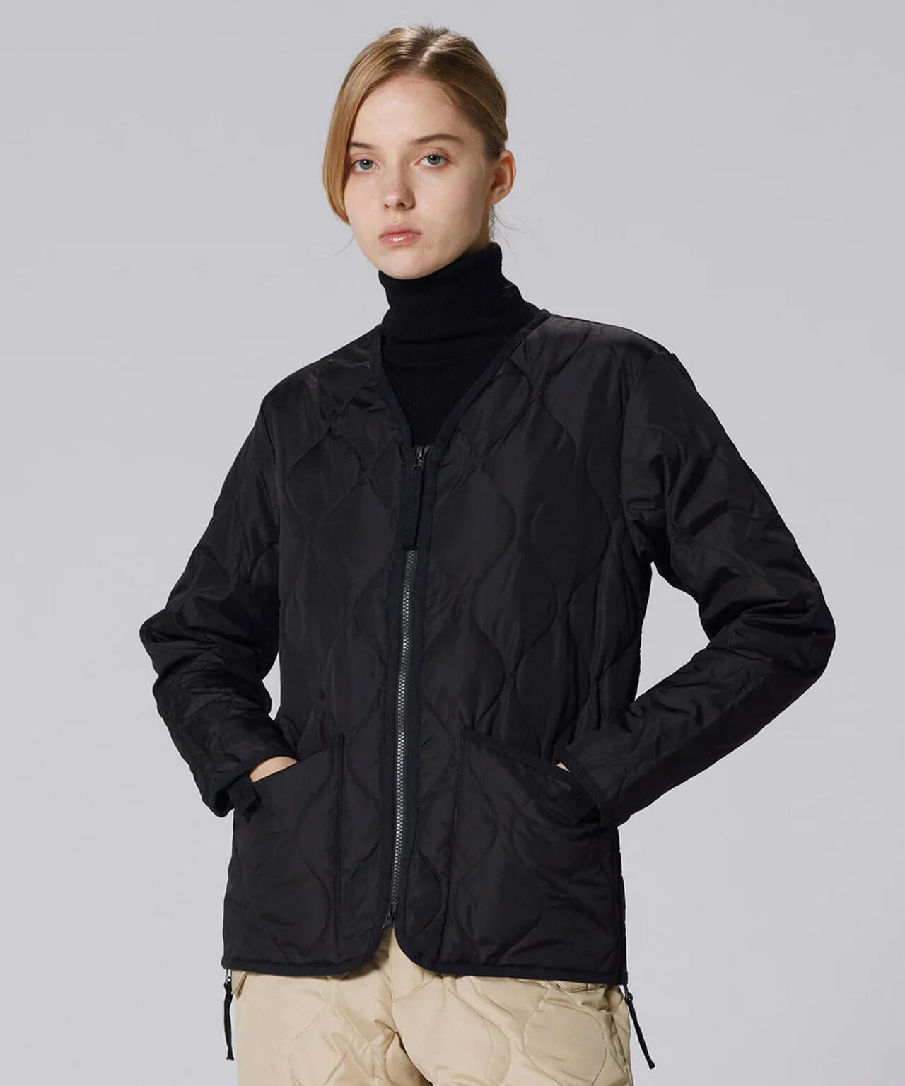 TAION/タイオン/MILITARY W-ZIP V NECK DOWN JACKET【UNISEX】