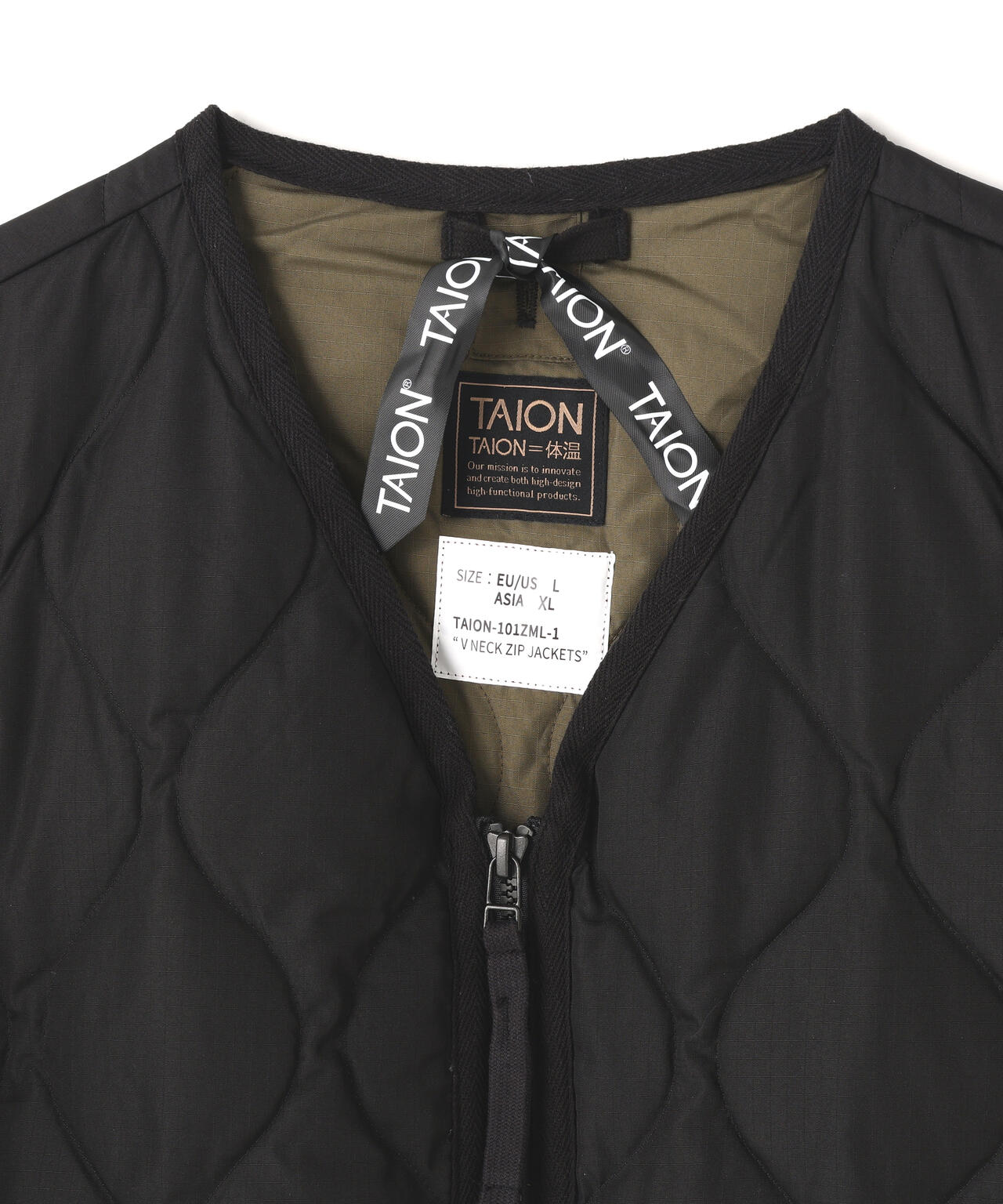 TAION/タイオン/MILITARY W-ZIP V NECK DOWN JACKET【UNISEX】