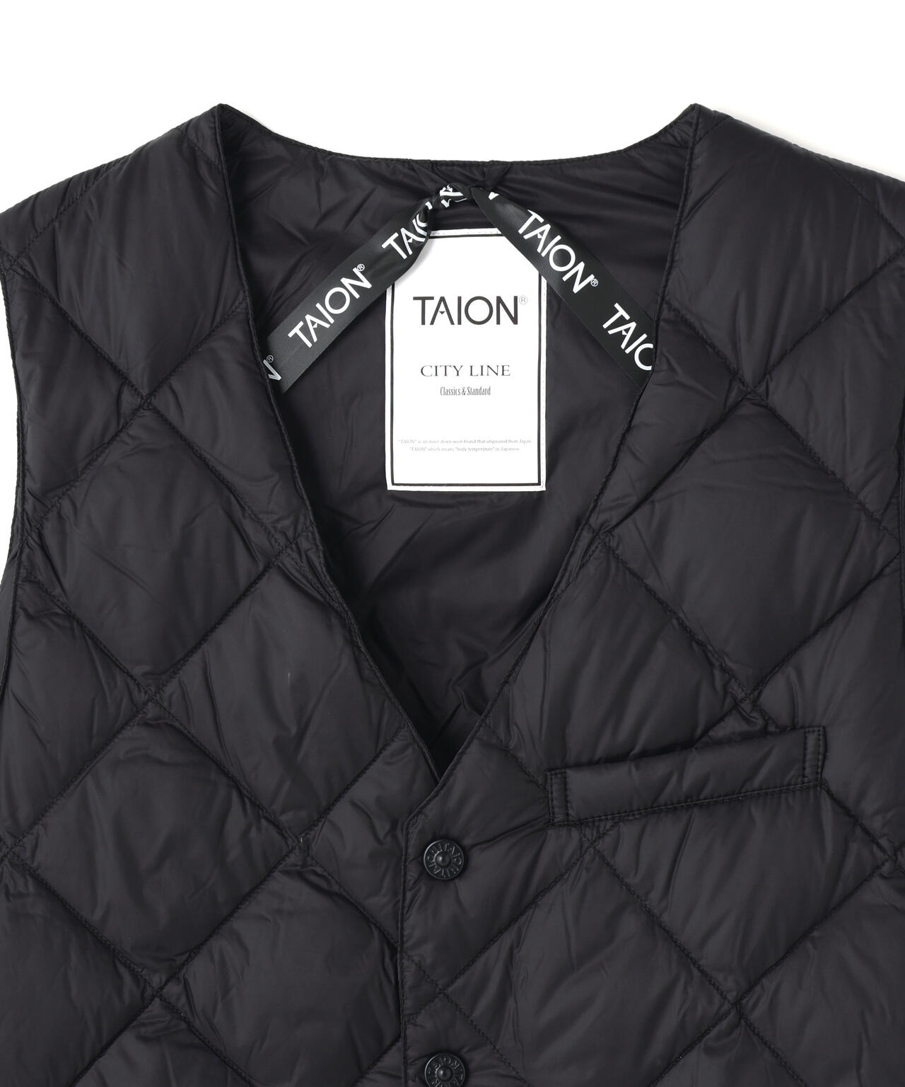 TAION/タイオン/SINGLE SNAP BUTTON DOWN GILET【MEN】