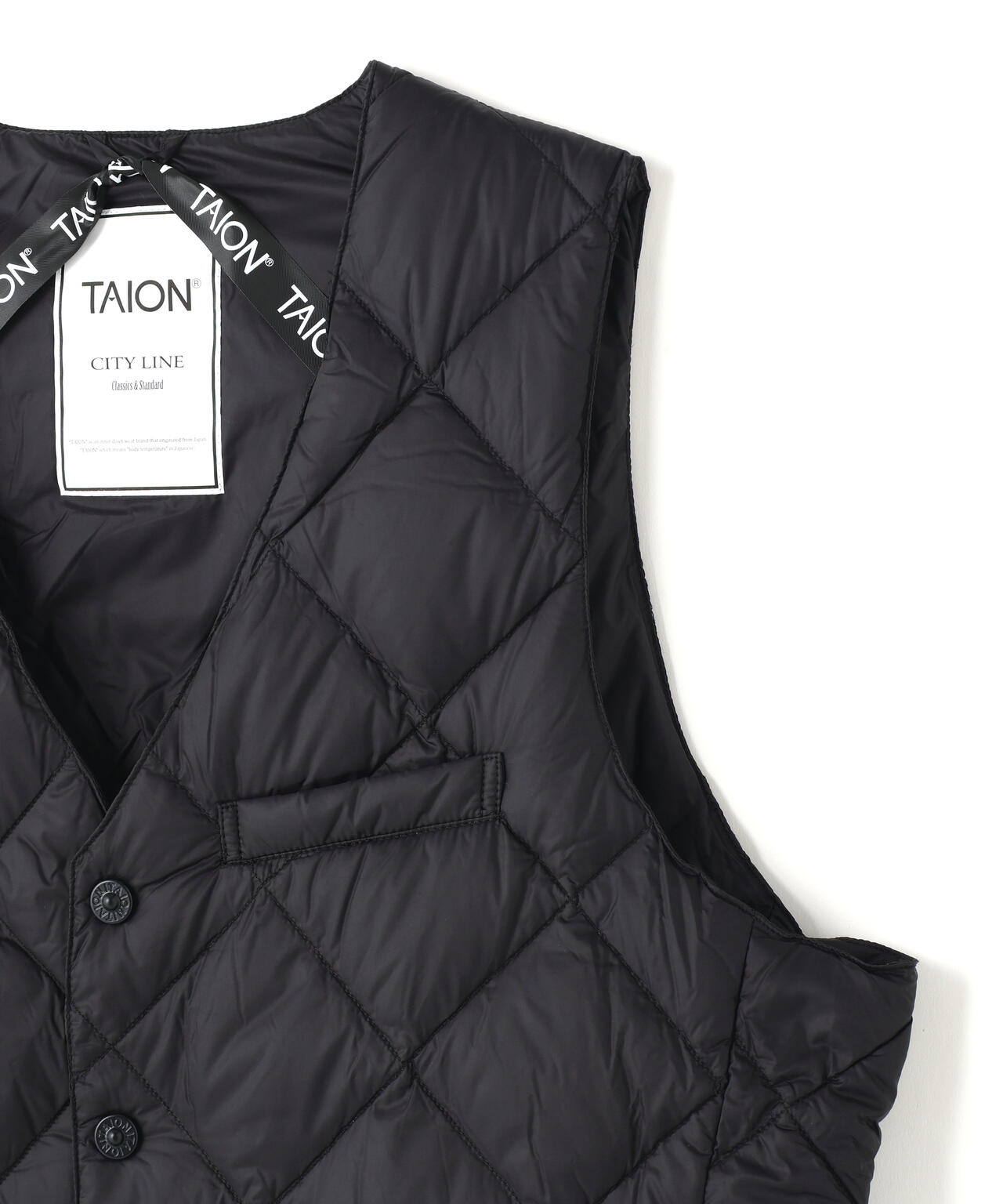 TAION/タイオン/SINGLE SNAP BUTTON DOWN GILET【MEN】