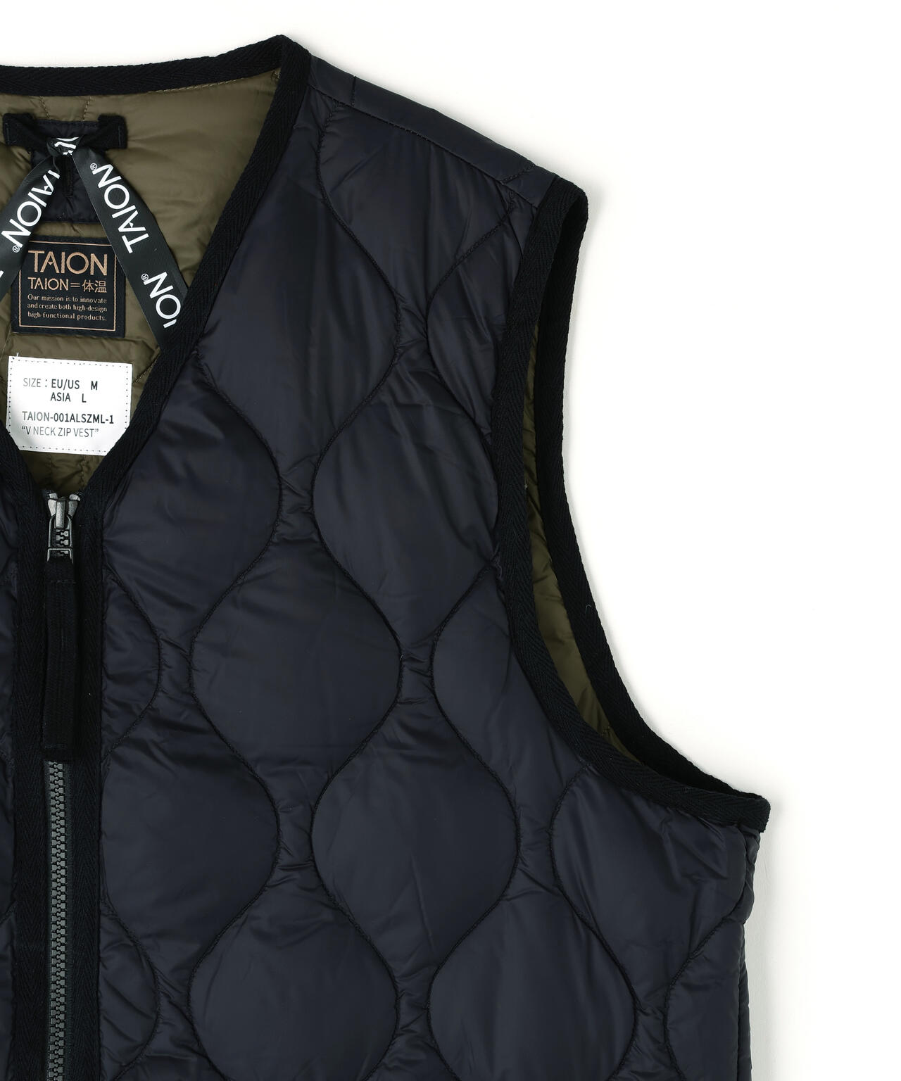 TAION/タイオン/MILITARY V NECK W-ZIP DOWN VEST【WOMEN】
