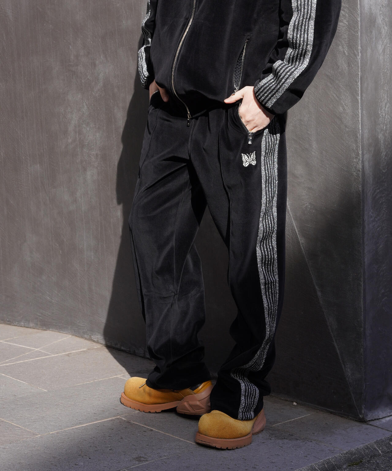 NEEDLES/ニードルズ/【LHP EXCLUSIVE】TRACK PANT - C/PE VELOUR（BLACK）