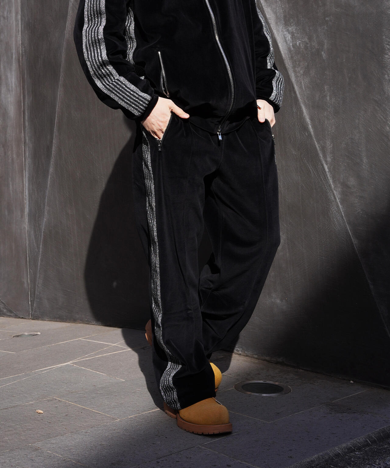 NEEDLES/ニードルズ/【LHP EXCLUSIVE】TRACK PANT - C/PE VELOUR（BLACK）