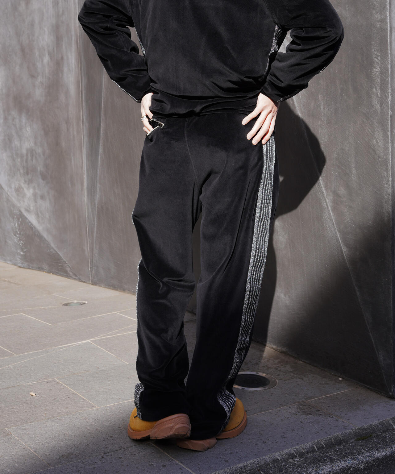 NEEDLES/ニードルズ/【LHP EXCLUSIVE】TRACK PANT - C/PE VELOUR（BLACK）