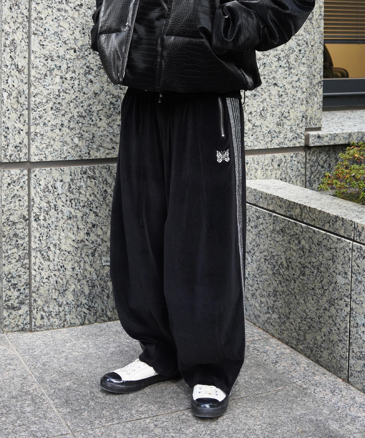 NEEDLES/ニードルズ/【LHP EXCLUSIVE】H.D.TRACK PANT - C/PE VELOUR（BLACK）