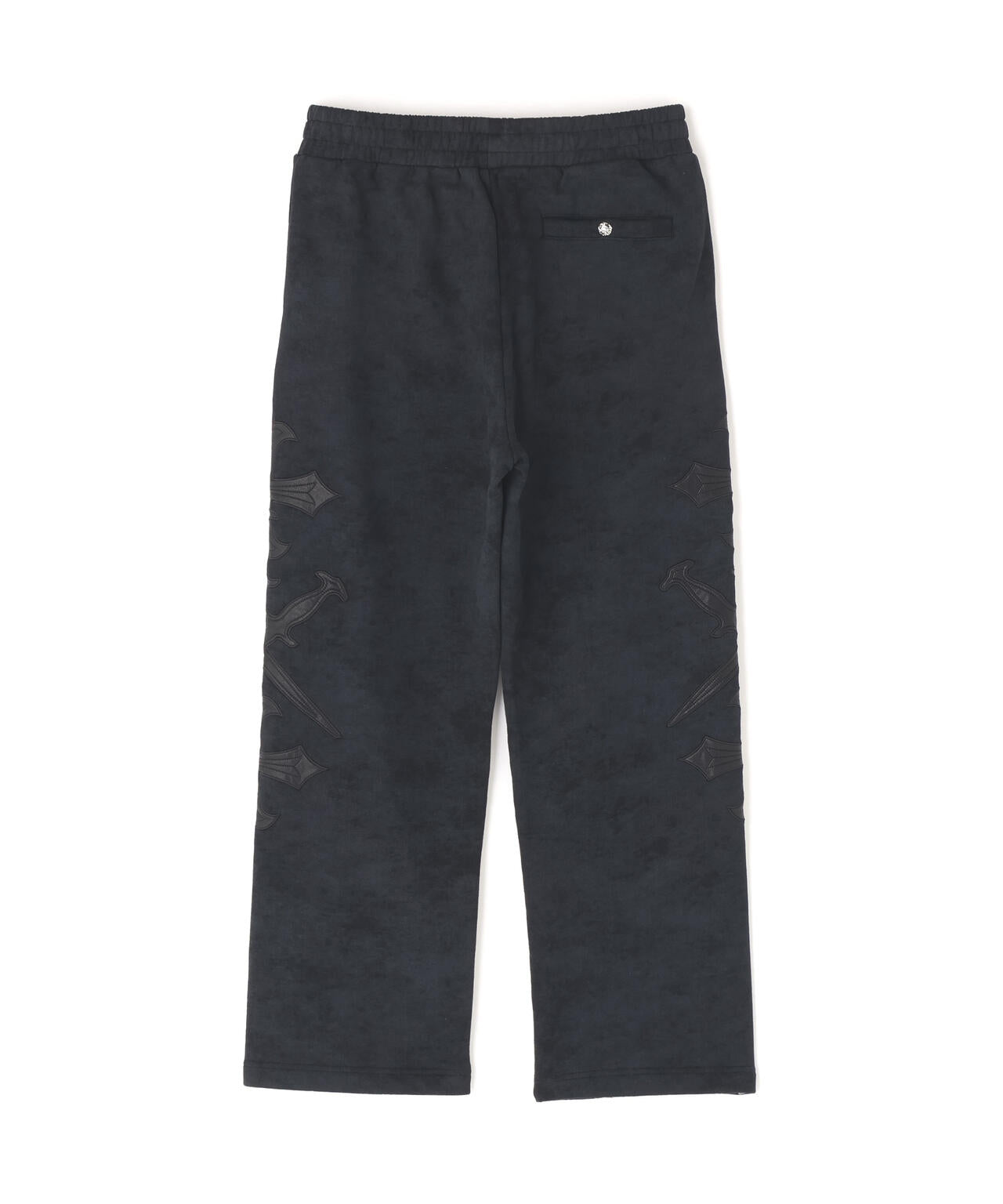 UNKNOWNLONDON/アンノウンロンドン/Dagger Cross Leather Patch Baggy Jogger Patns