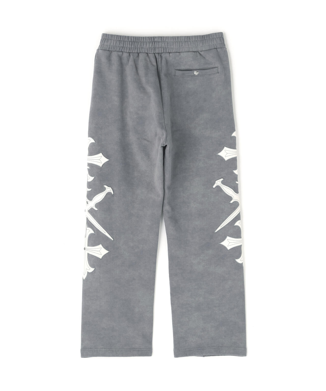 UNKNOWNLONDON/アンノウンロンドン/Dagger Cross Leather Patch Baggy Jogger Patns