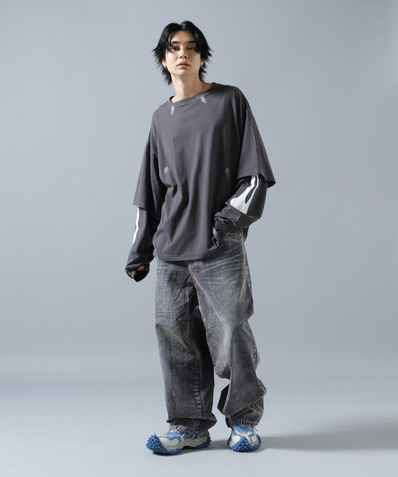 WHITELAND/ホワイトランド/FLOCKY WIDE DENIM PANTS