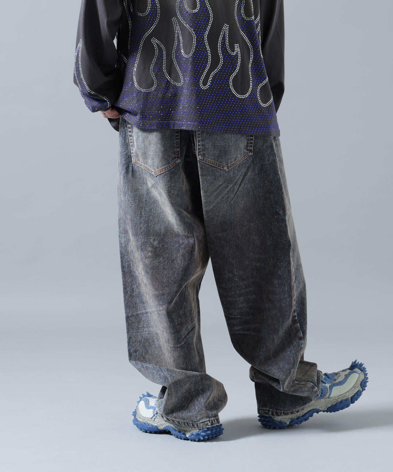 WHITELAND/ホワイトランド/FLOCKY WIDE DENIM PANTS
