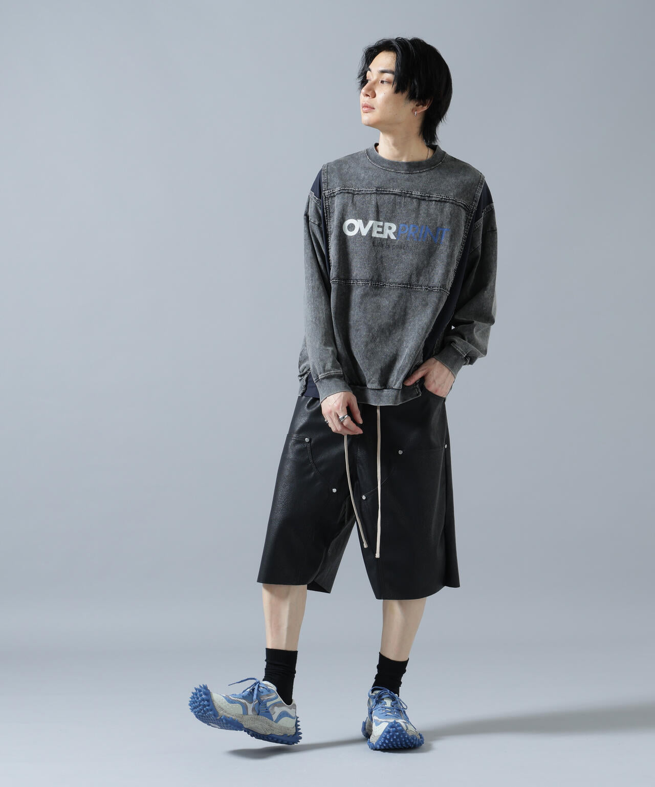 DankeSchon/ダンケシェーン/PULEATHER W-KNEE SHORTS
