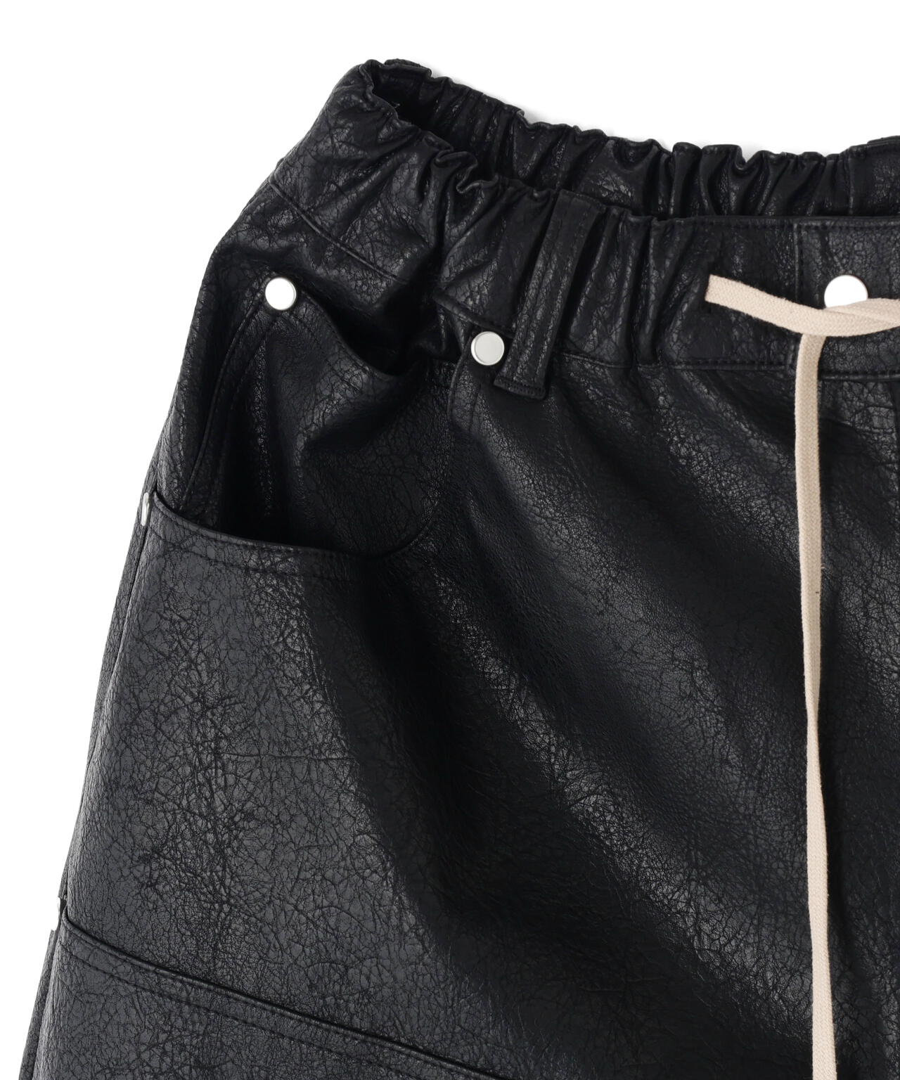 DankeSchon/ダンケシェーン/PULEATHER W-KNEE SHORTS