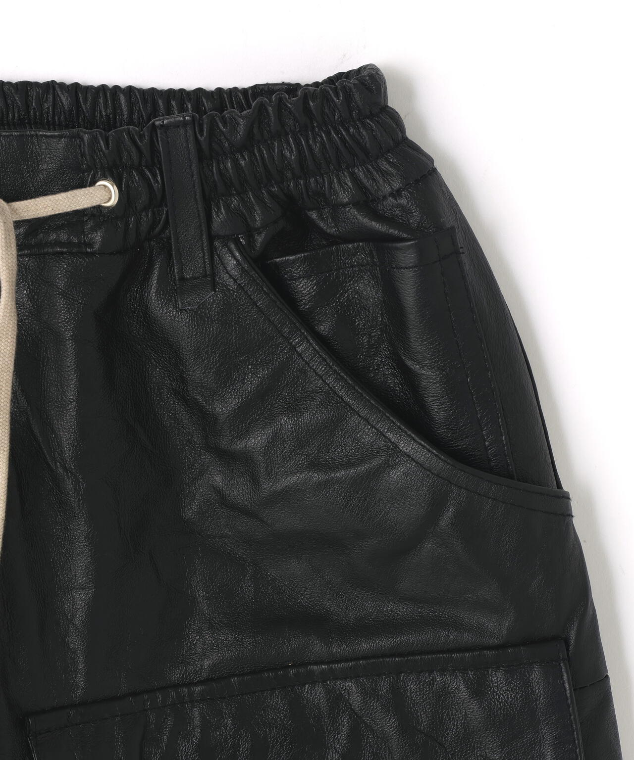 DankeSchon/ダンケシェーン/REPRO-LEATHER CARGO SHORTS