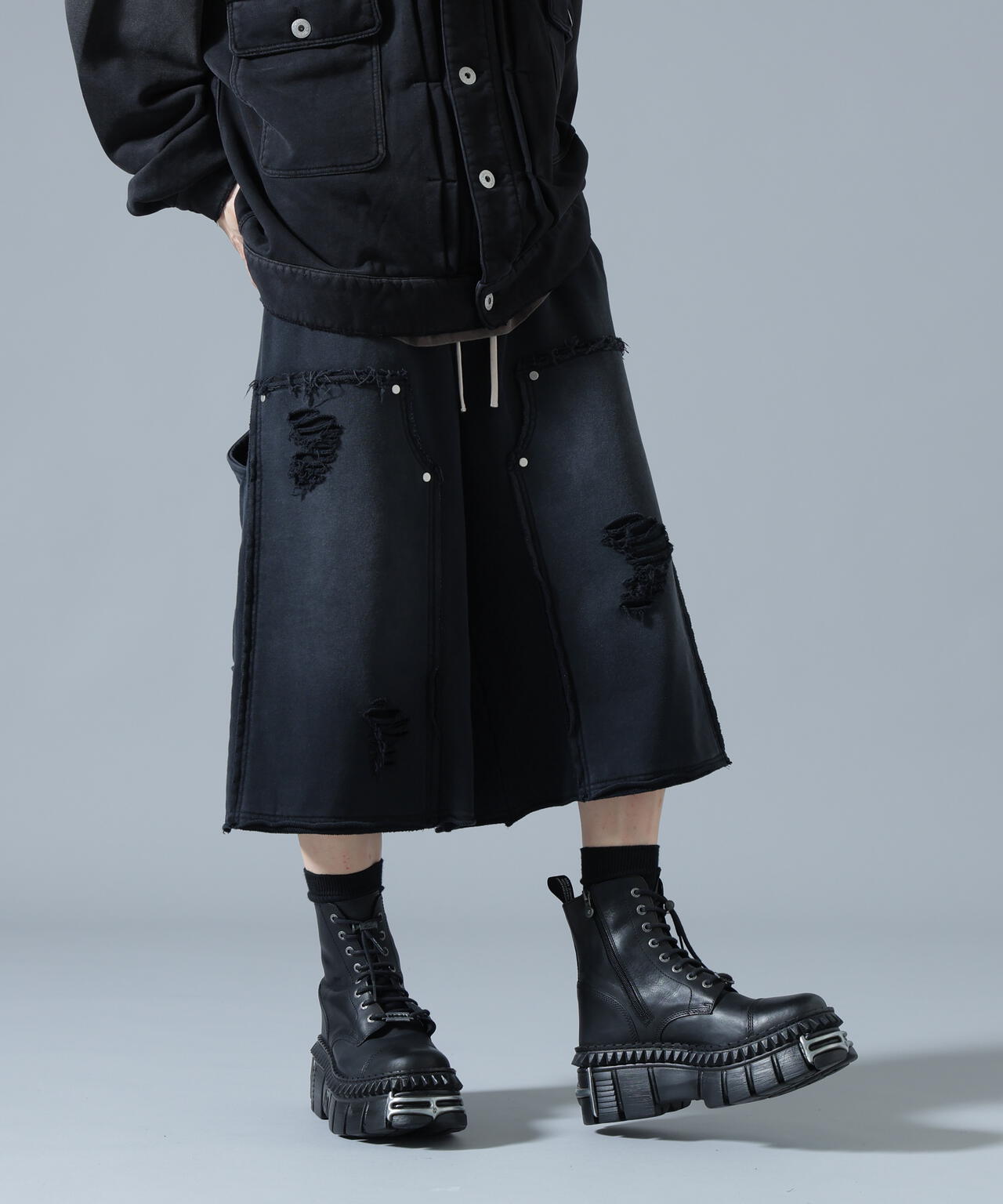 DankeSchon/ダンケシェーン/SULFUR SWEAT W-KNEE SHORTS