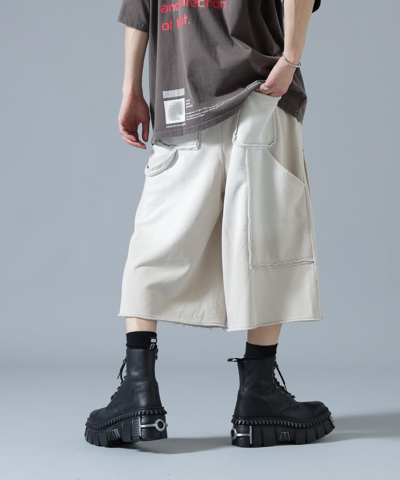 DankeSchon/ダンケシェーン/SULFUR SWEAT W-KNEE SHORTS
