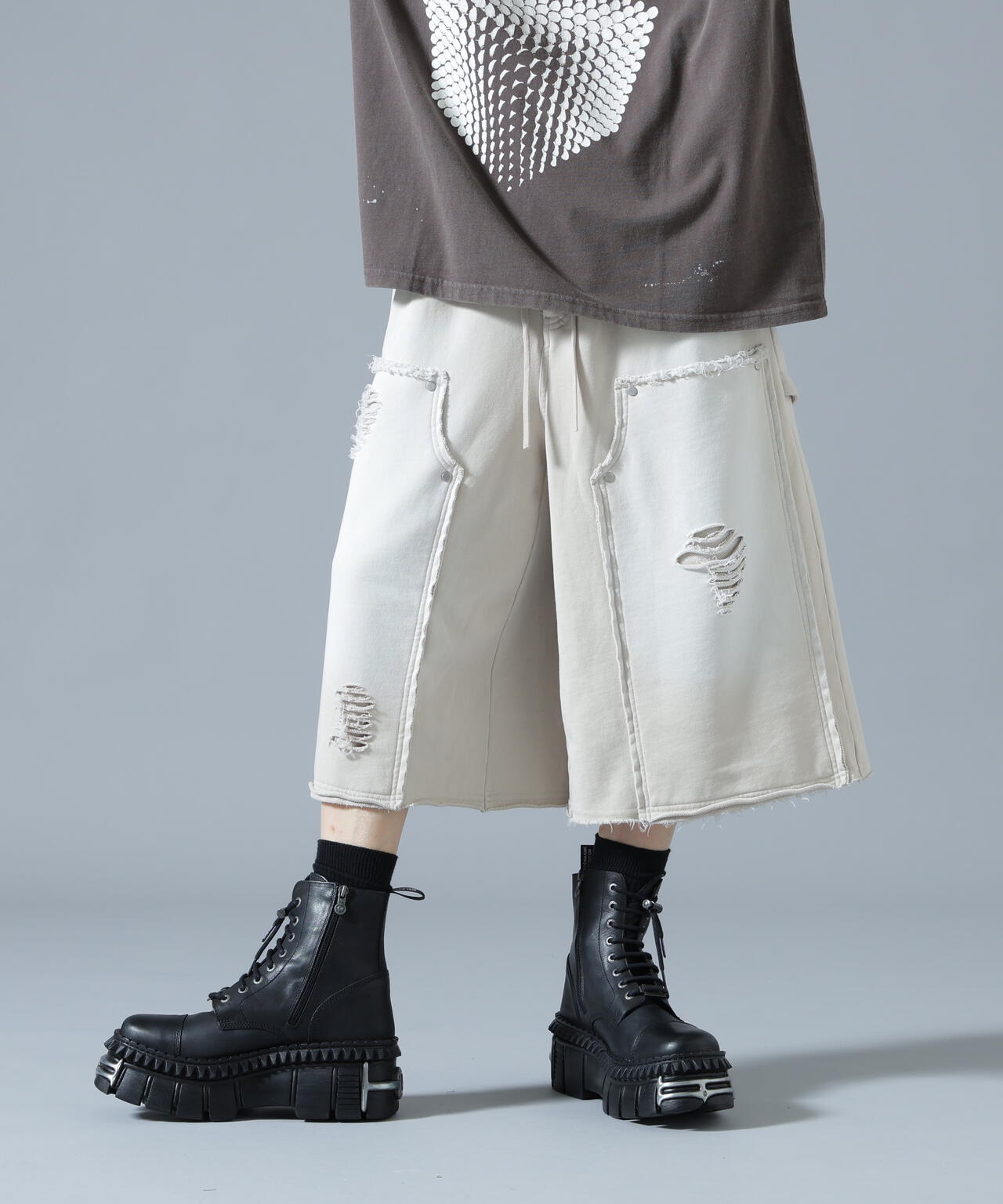DankeSchon/ダンケシェーン/SULFUR SWEAT W-KNEE SHORTS