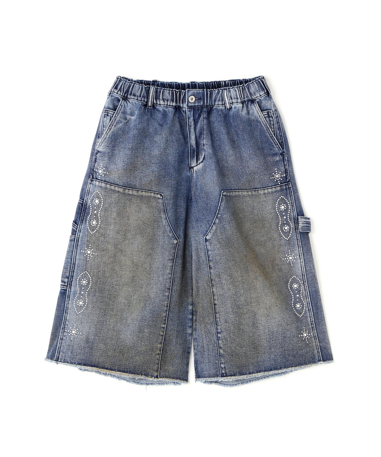 DankeSchon/ダンケシェーン/STUDS W-KNEE SHORTS DENIM