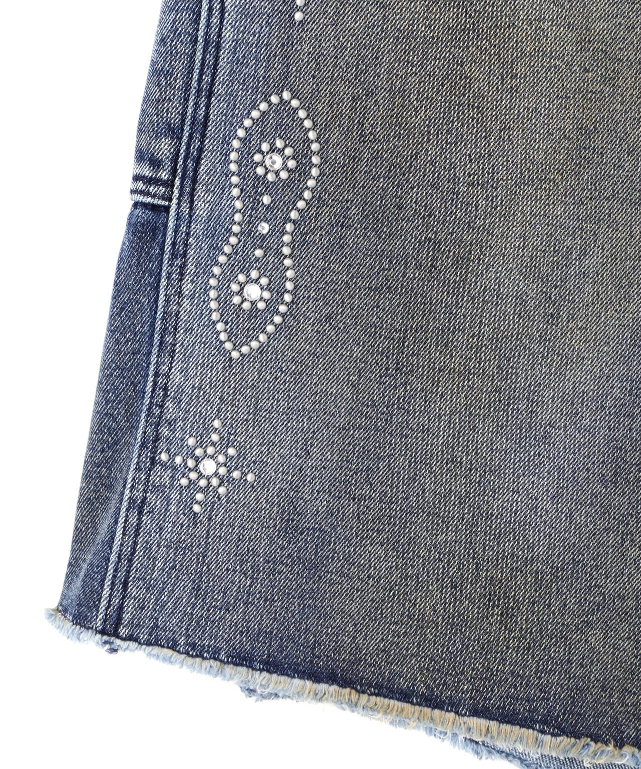 DankeSchon/ダンケシェーン/STUDS W-KNEE SHORTS DENIM