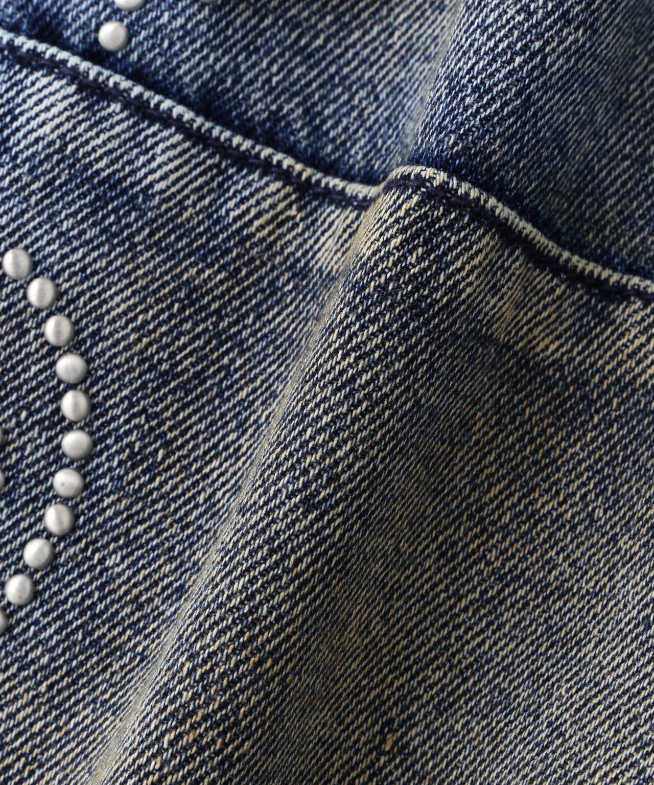 DankeSchon/ダンケシェーン/STUDS W-KNEE SHORTS DENIM