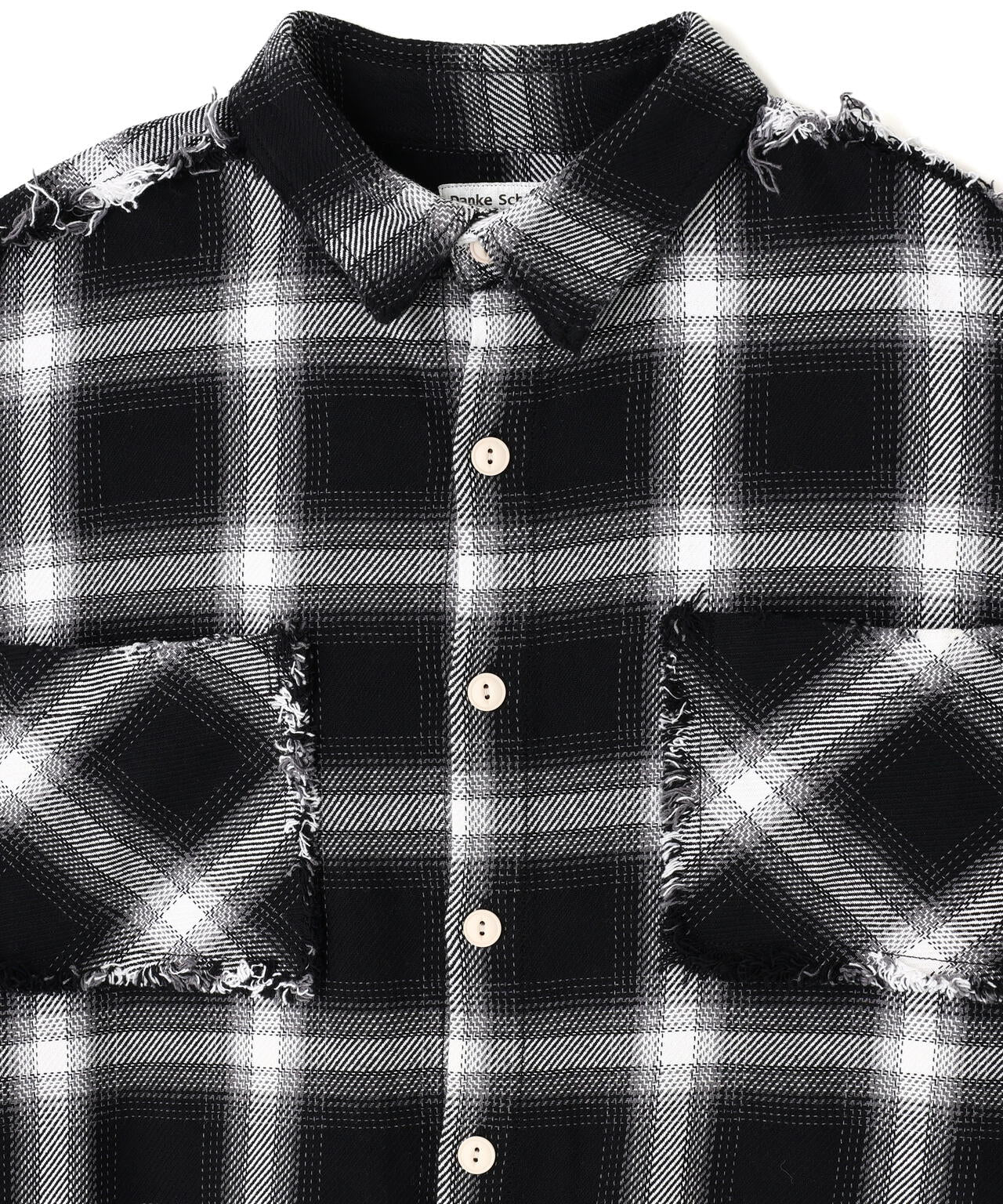 DankeSchon/ダンケシェーン/FLANNEL DAMAGE OMBRE BLEACH CHECK SHIRTS