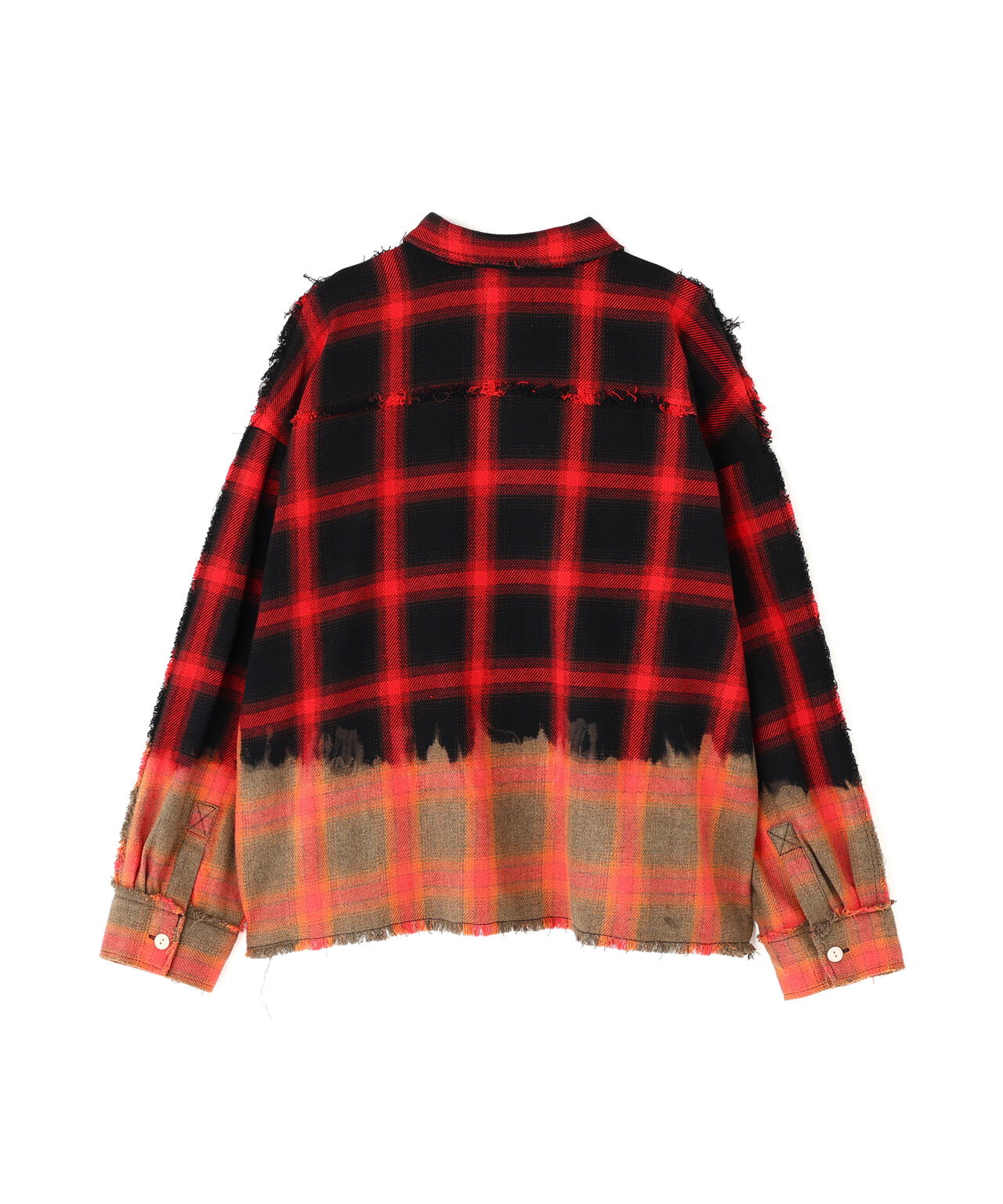 DankeSchon/ダンケシェーン/FLANNEL DAMAGE OMBRE BLEACH CHECK SHIRTS