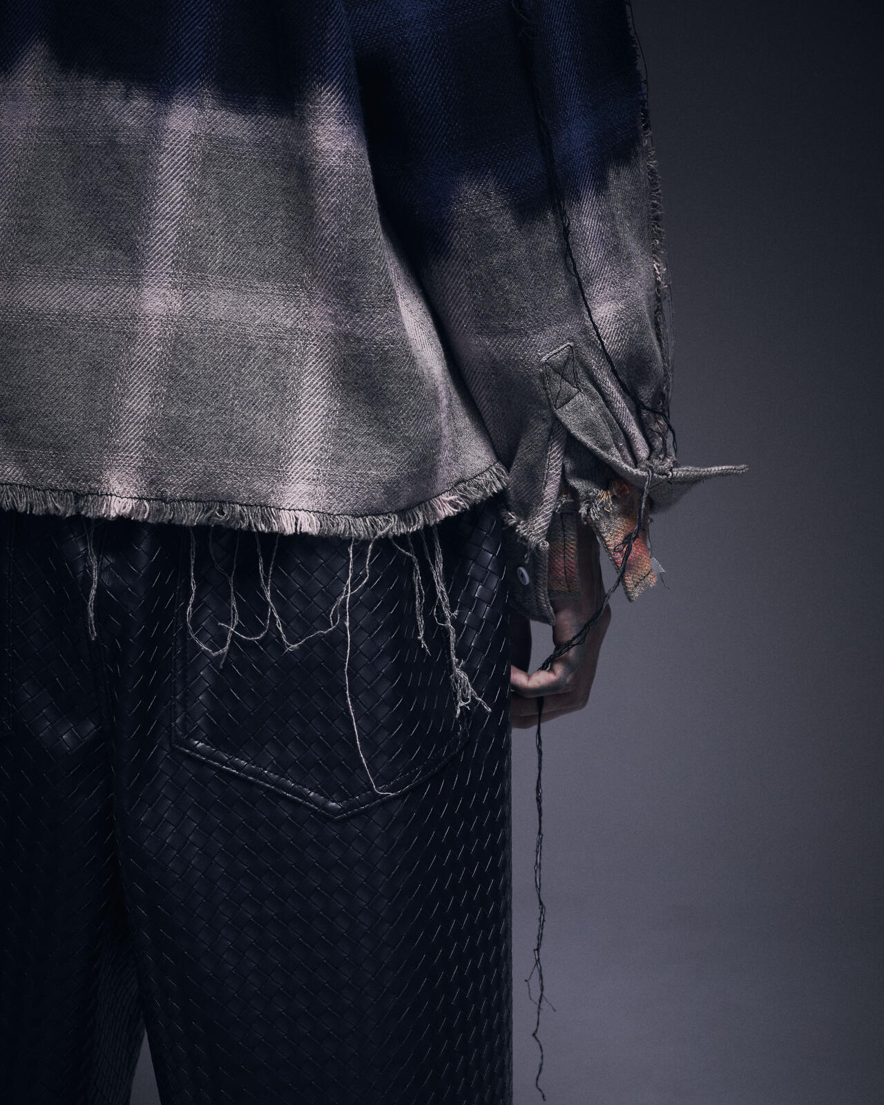 DankeSchon/ダンケシェーン/FLANNEL DAMAGE OMBRE BLEACH CHECK SHIRTS