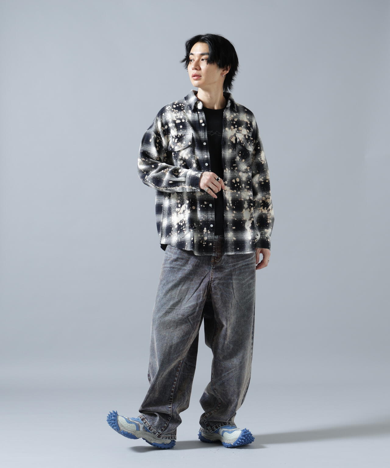WHITELAND/ホワイトランド/BLEACH CHECK SHIRTS