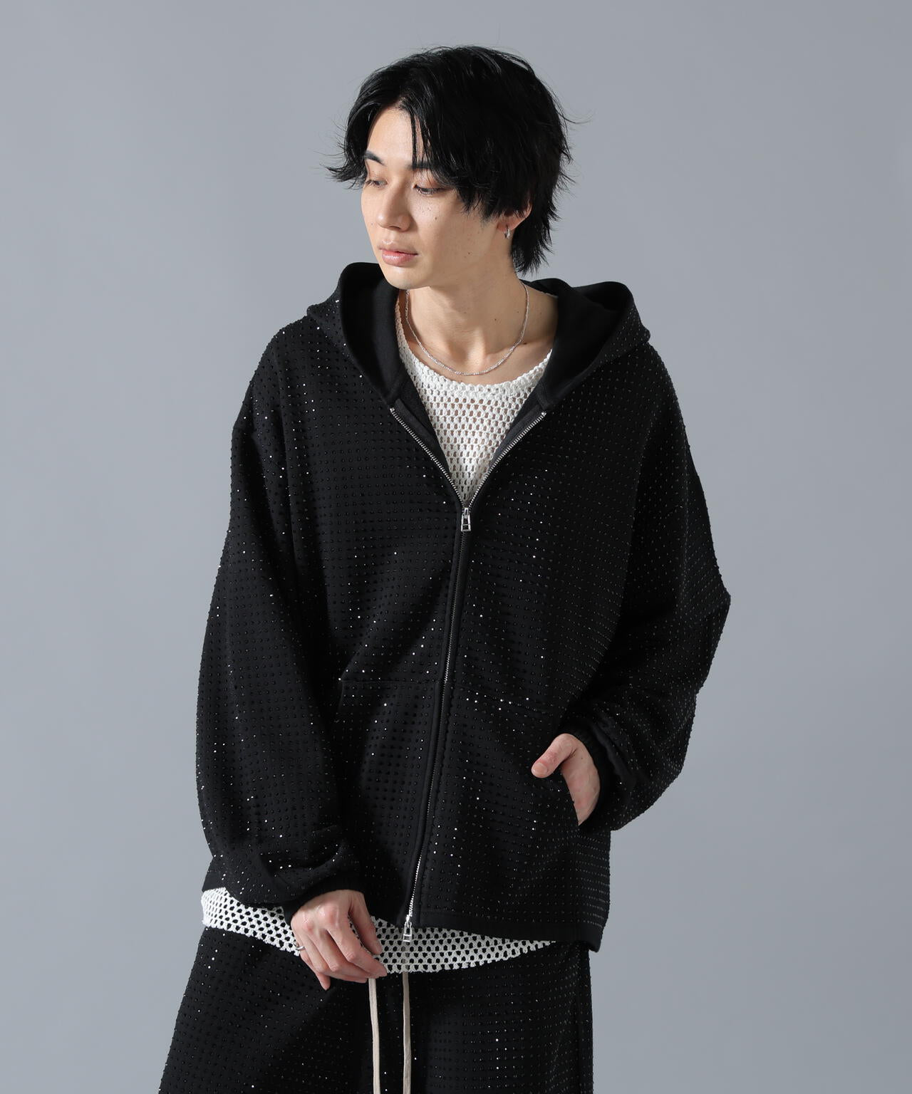 DankeSchon/ダンケシェーン/LINE STONE ZIP HOODIE