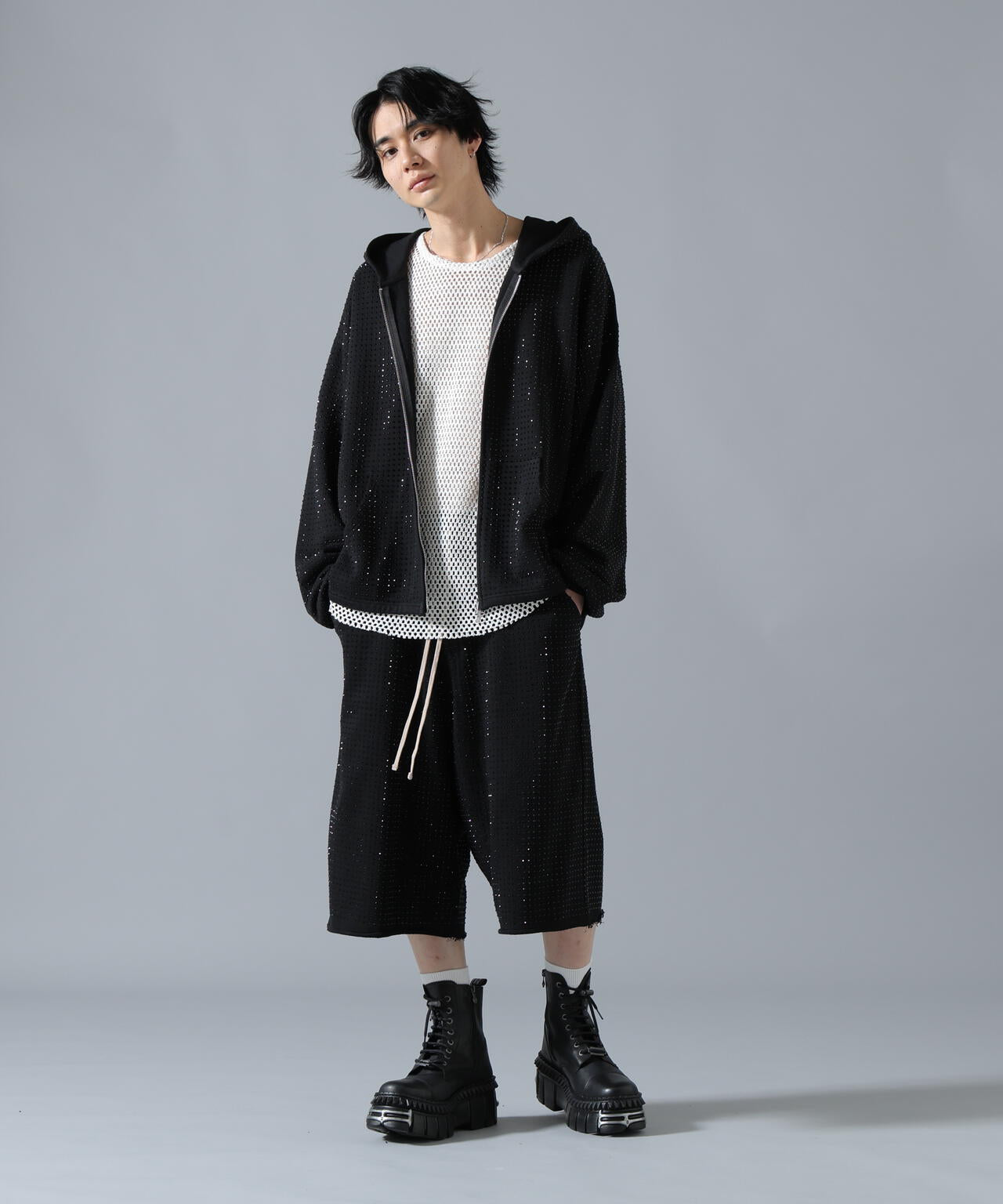DankeSchon/ダンケシェーン/LINE STONE ZIP HOODIE