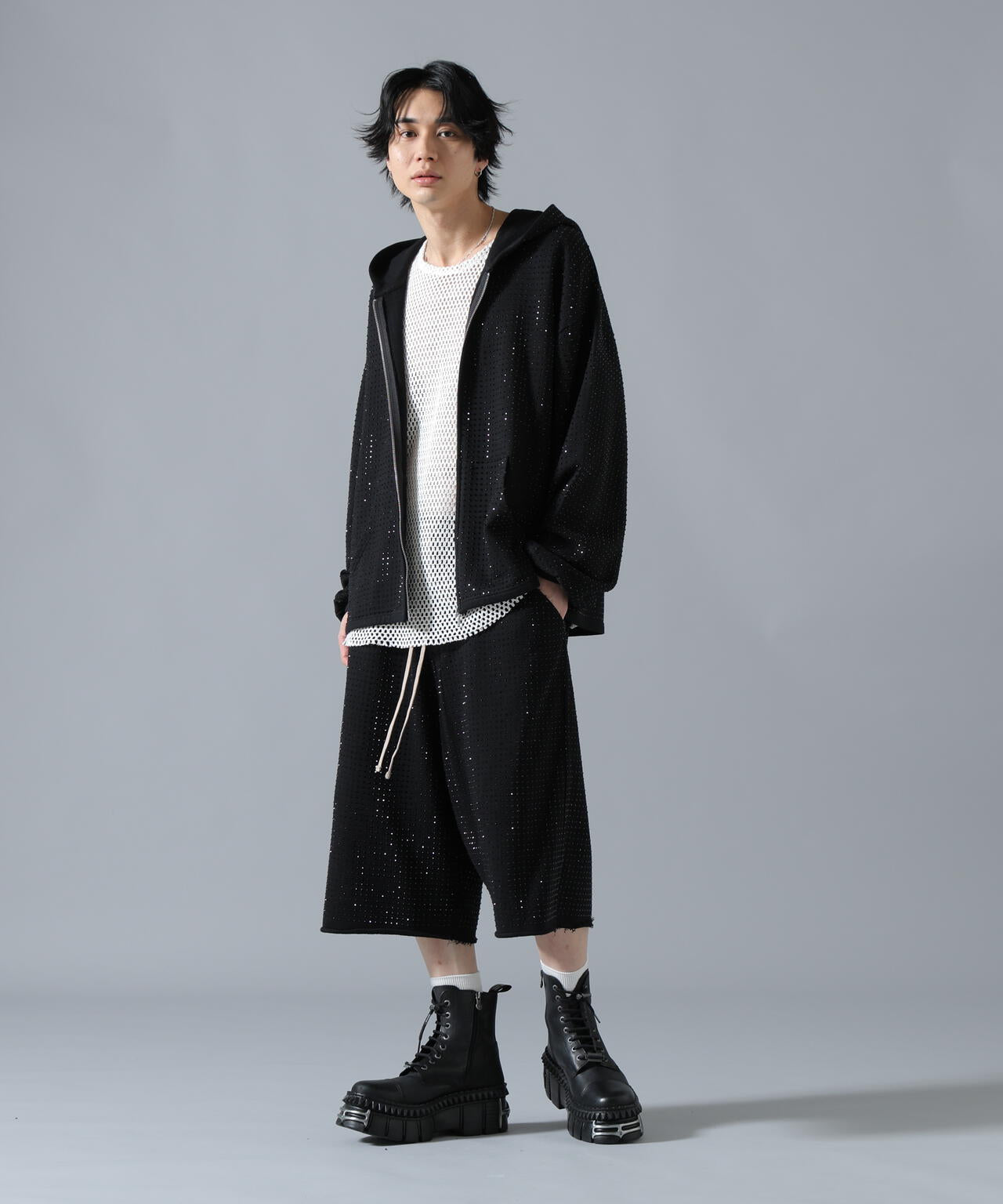 DankeSchon/ダンケシェーン/LINE STONE ZIP HOODIE