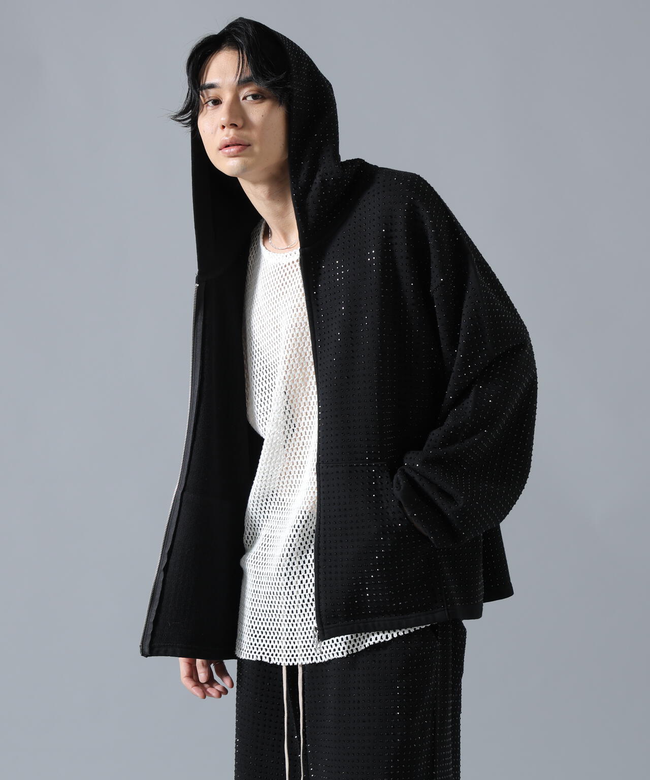 DankeSchon/ダンケシェーン/LINE STONE ZIP HOODIE
